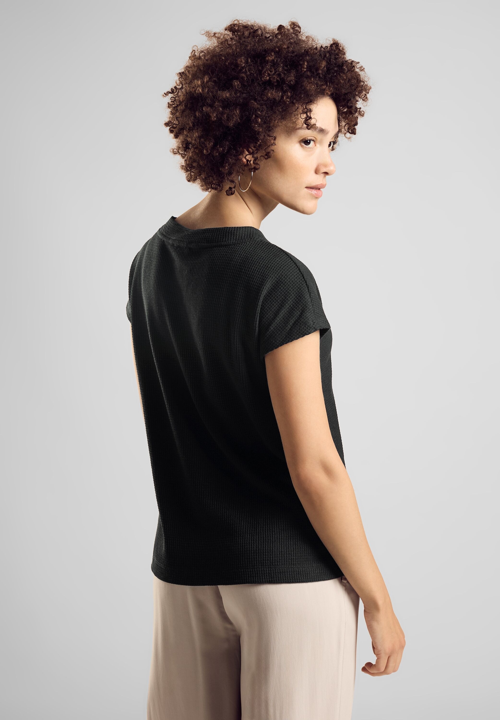 STREET ONE Shirttop, in Strick-Optik