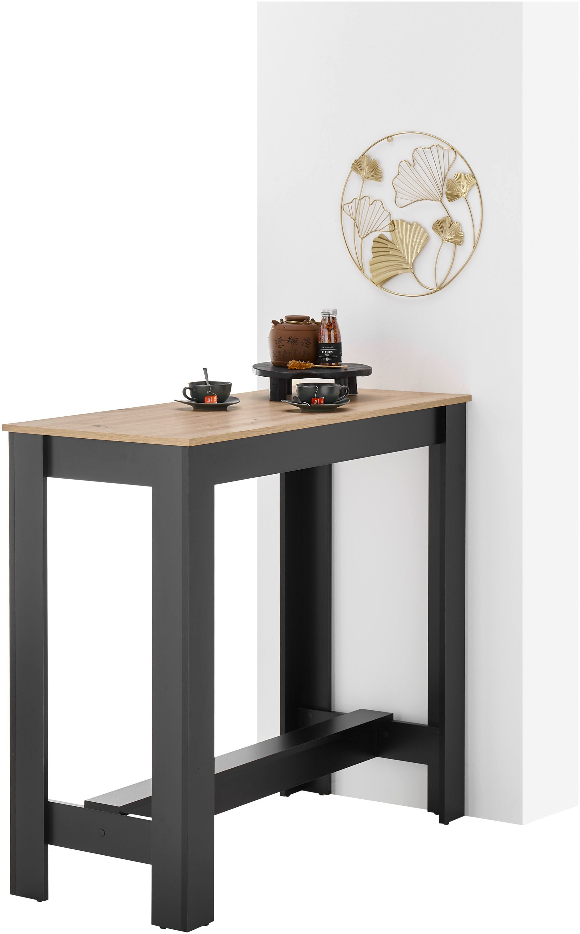Stolkom Bartisch »Modesto Küchentisch, Bistrotisch, Stehtisch Küche, BxHxT 115x103x50 cm«, Grozügige Fläche, Stabiler Halt, Tischplatte melaminbeschichtet