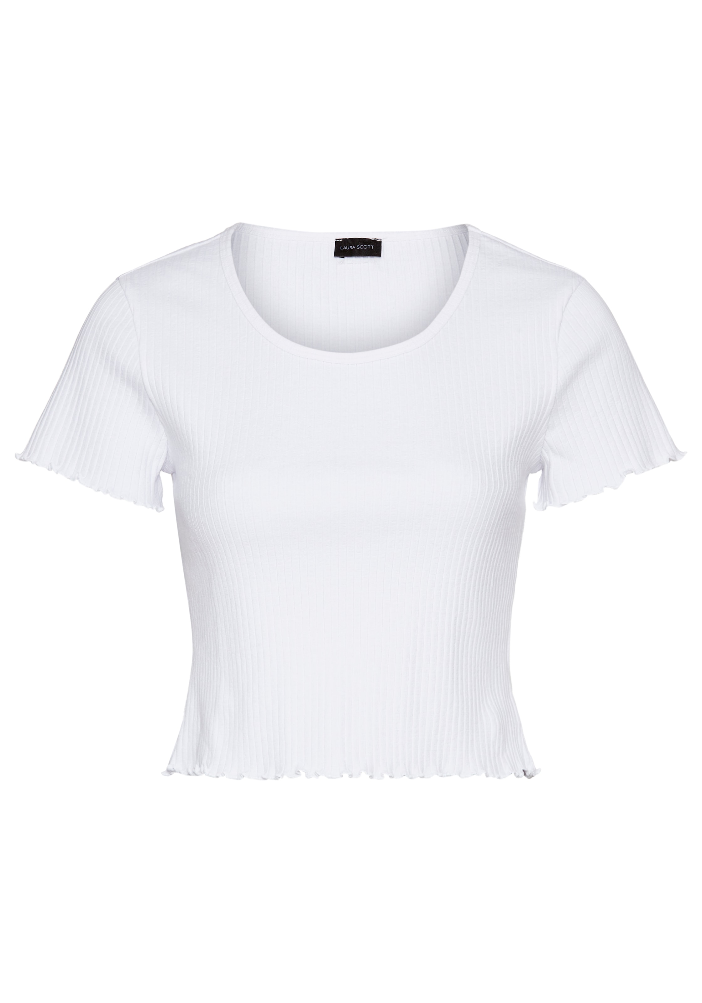 Laura Scott Kurzarmshirt, mit gewelltem Saum