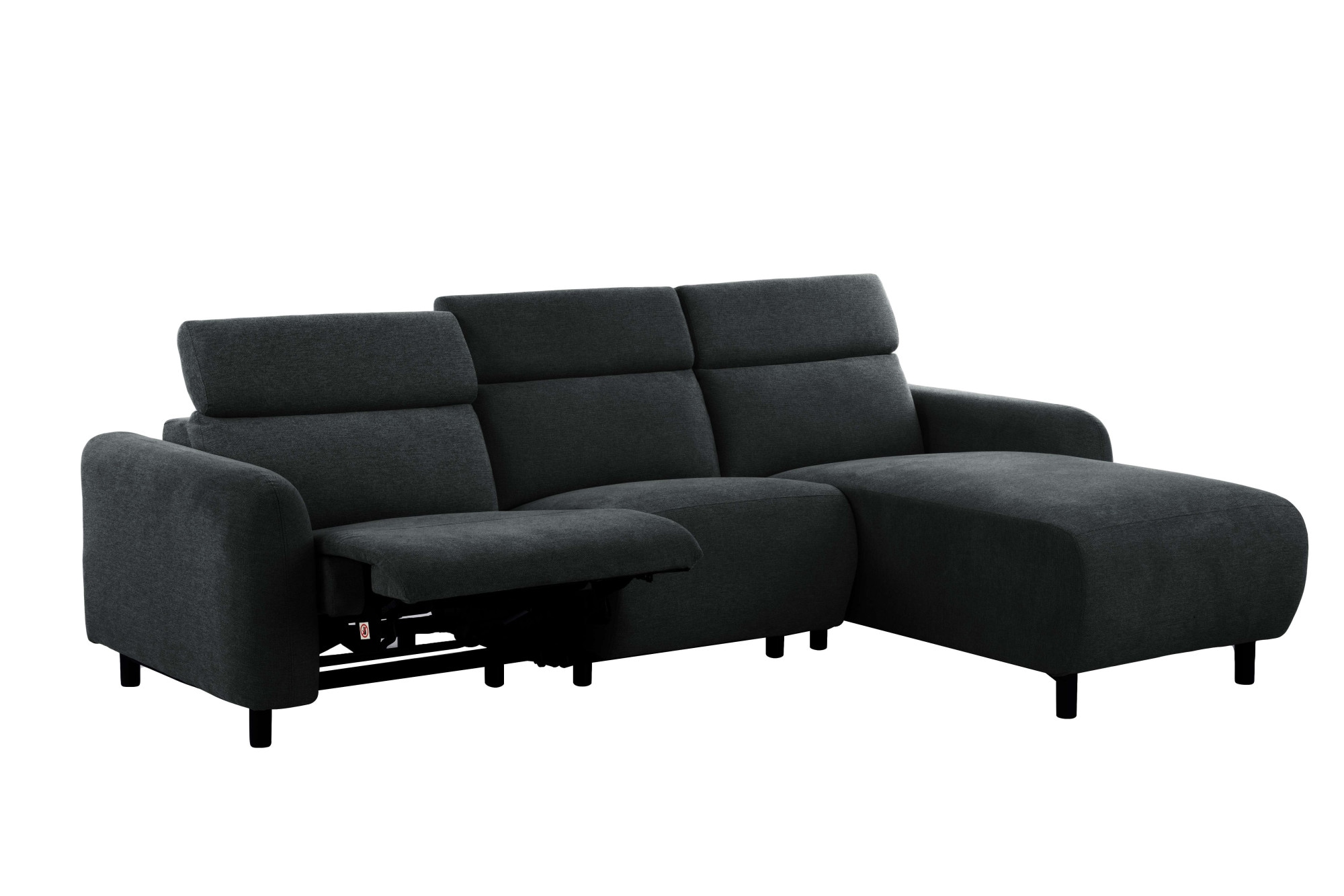 Home affaire Ecksofa »SKAANE Struktur, L-Form, 274 cm, manuelle u. elektrische Funktion,«, rundes Design, Kopfteilverstellung, Federkernpolsterung