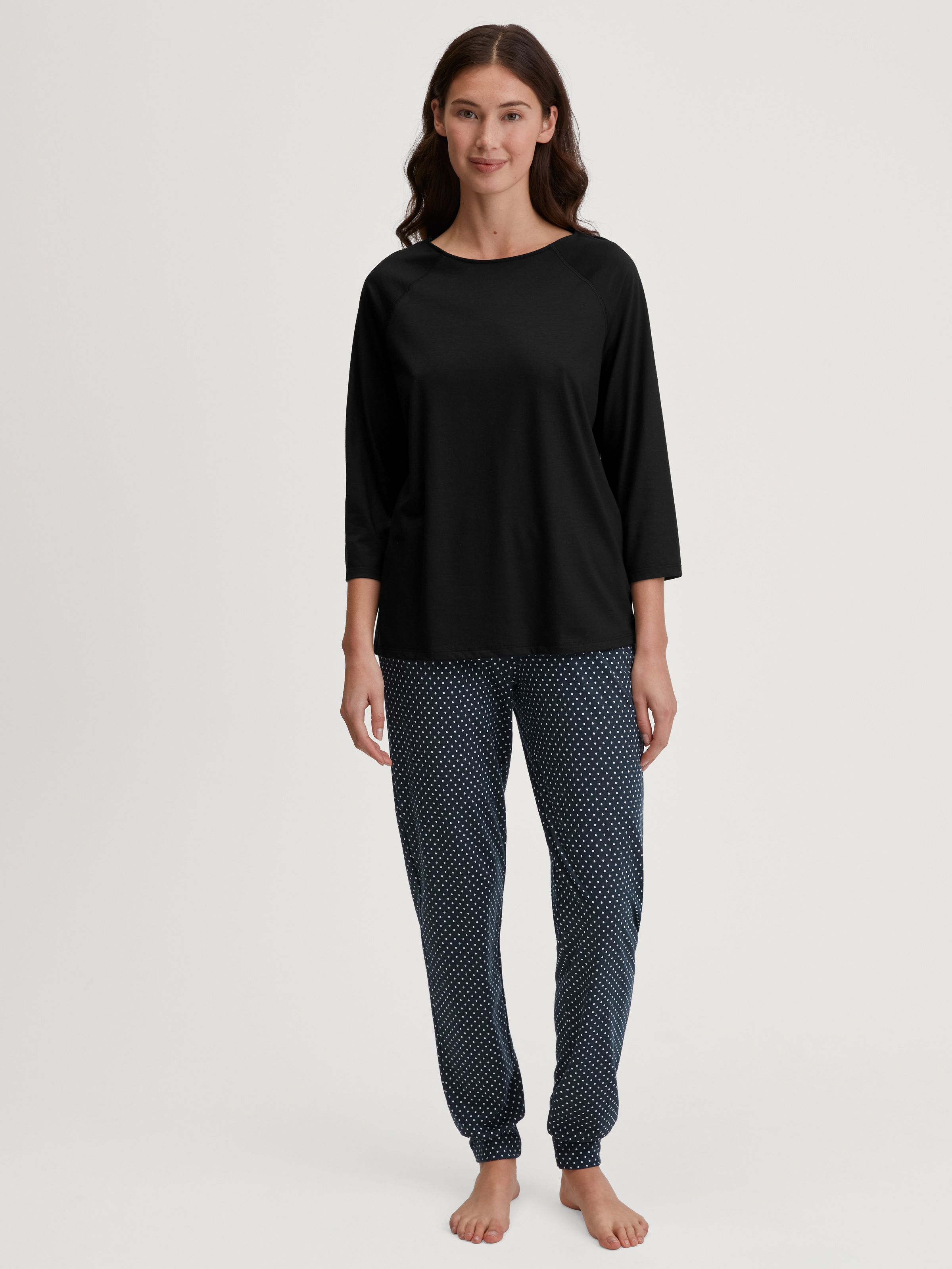 CALIDA Pyjamahose »Favourites Journey«, gepunktet, seitliche Taschen