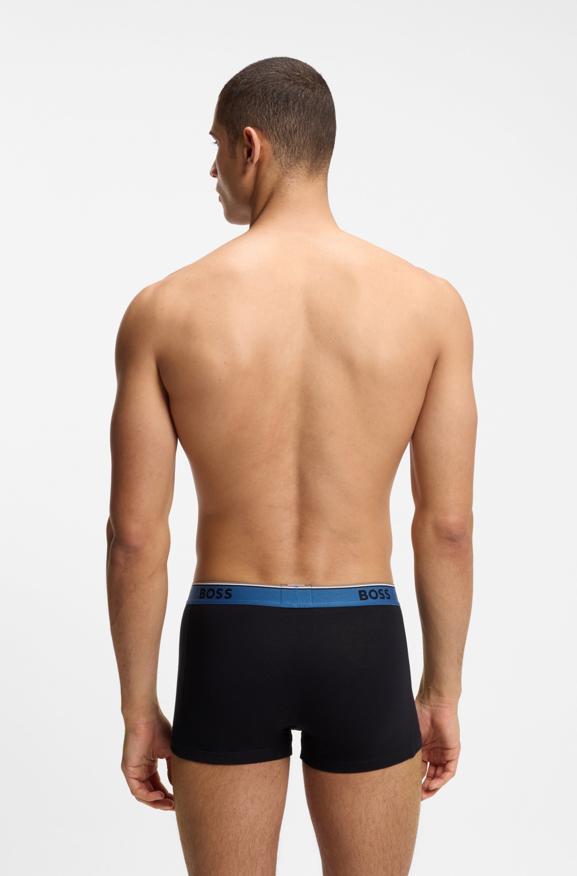 BOSS Trunk Packung, 3 Stk. aus Stretch-Baumwolle mit Logo-Bund, mittlere Bundhöhe