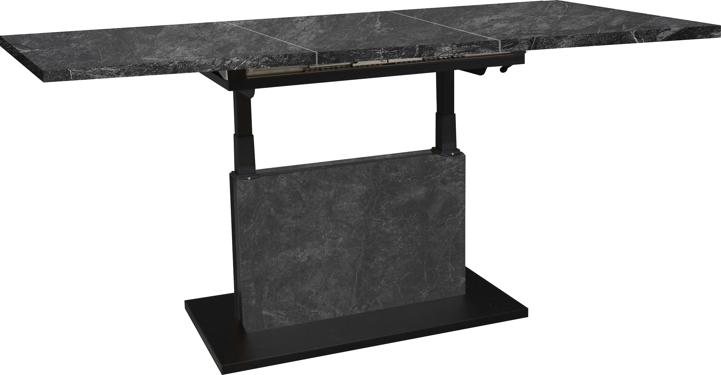 Mäusbacher Couchtisch "Lift Couchtisch" höhenverstellbar 56-75cm, Breite Tischplatte 120-160cm, Metallgestell