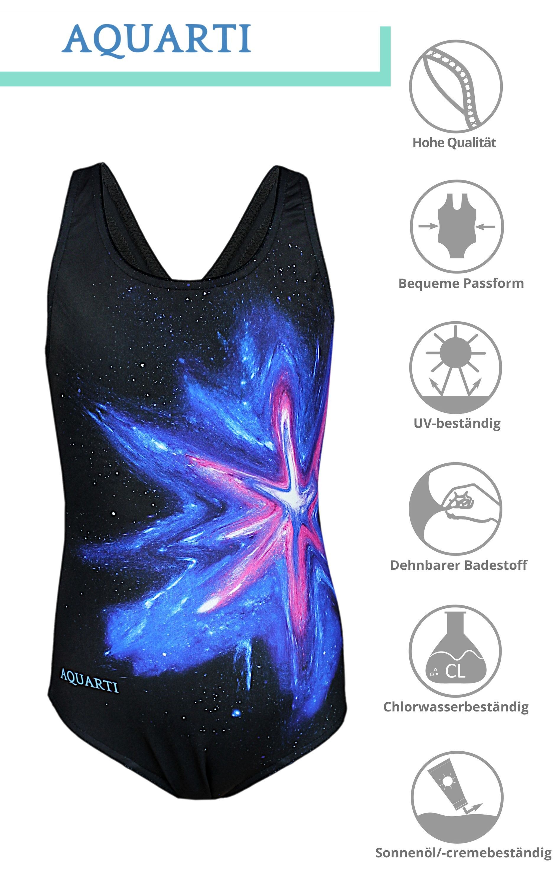 AQUARTI Badeanzug »Badeanzug Mädchen Badeanzug Chlorresistent Muscleback Wassersport«