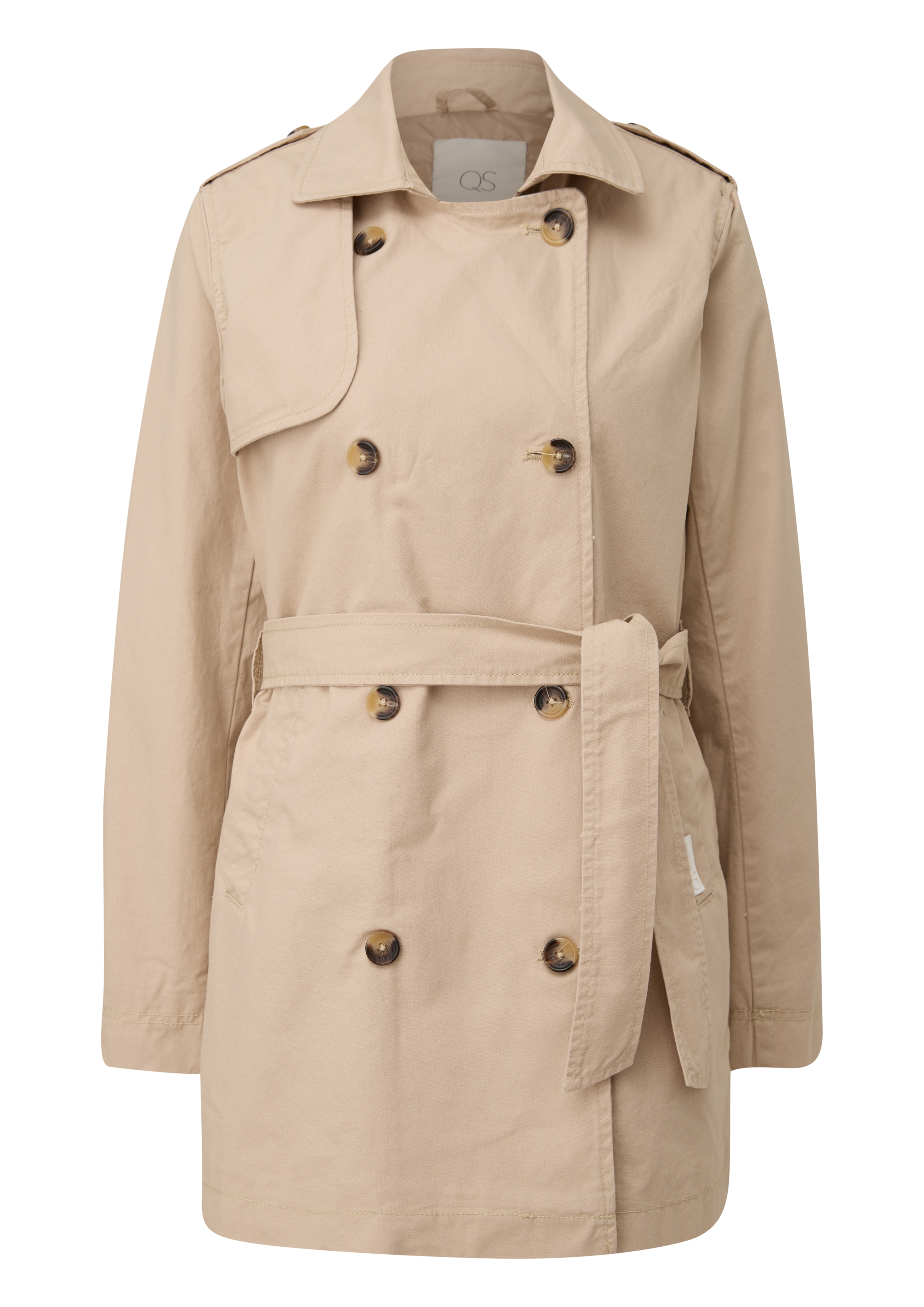 Outdoorjacke, ohne Kapuze, im Trenchcoat-Stil und mit Knopfleiste