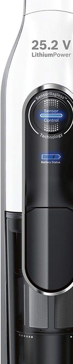 BOSCH Akku-Stielstaubsauger »Athlet BCH6ATH25, 25.2 V, freistehend, Hygiene-Filter, Turbo-Stufe«, alle Bodenarten, hohe Saugkraft, bis 60 min Laufzeit, weiß