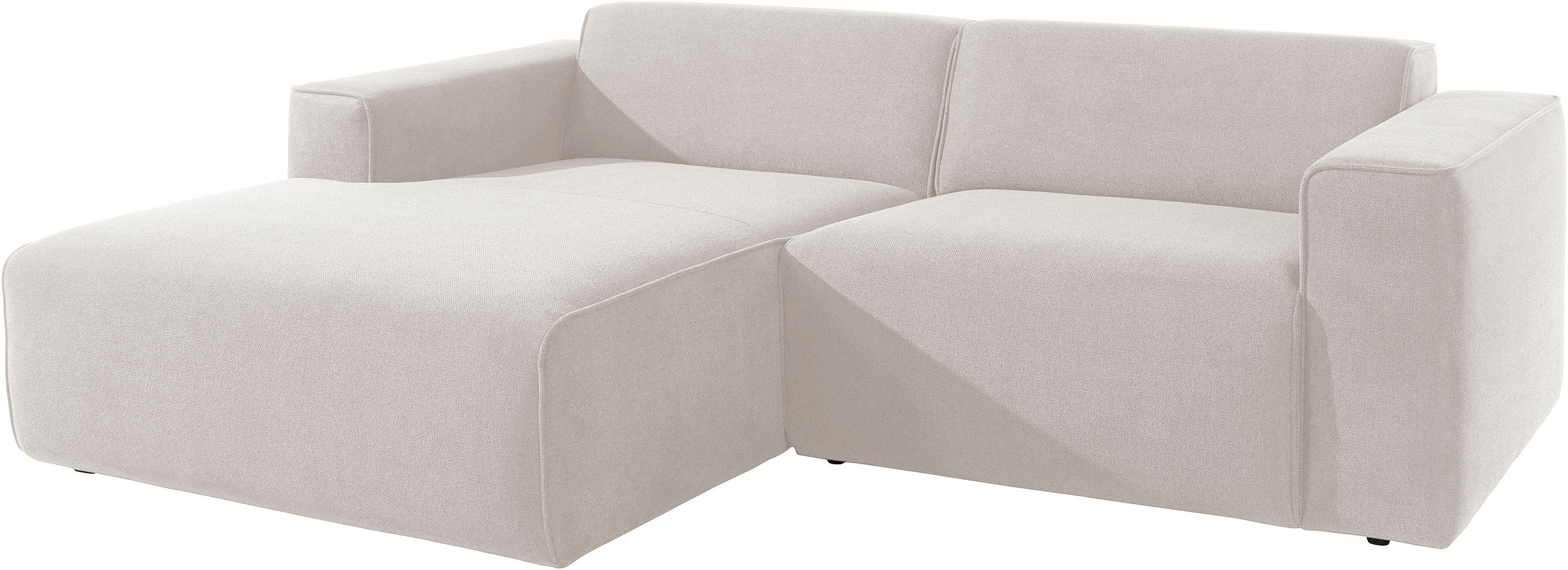 andas Ecksofa »Noord mit Kedernaht, Breite 234 cm«, Cord, Struktur, Webstoff, mit Wellenunterfederung, Massivholzrahmen