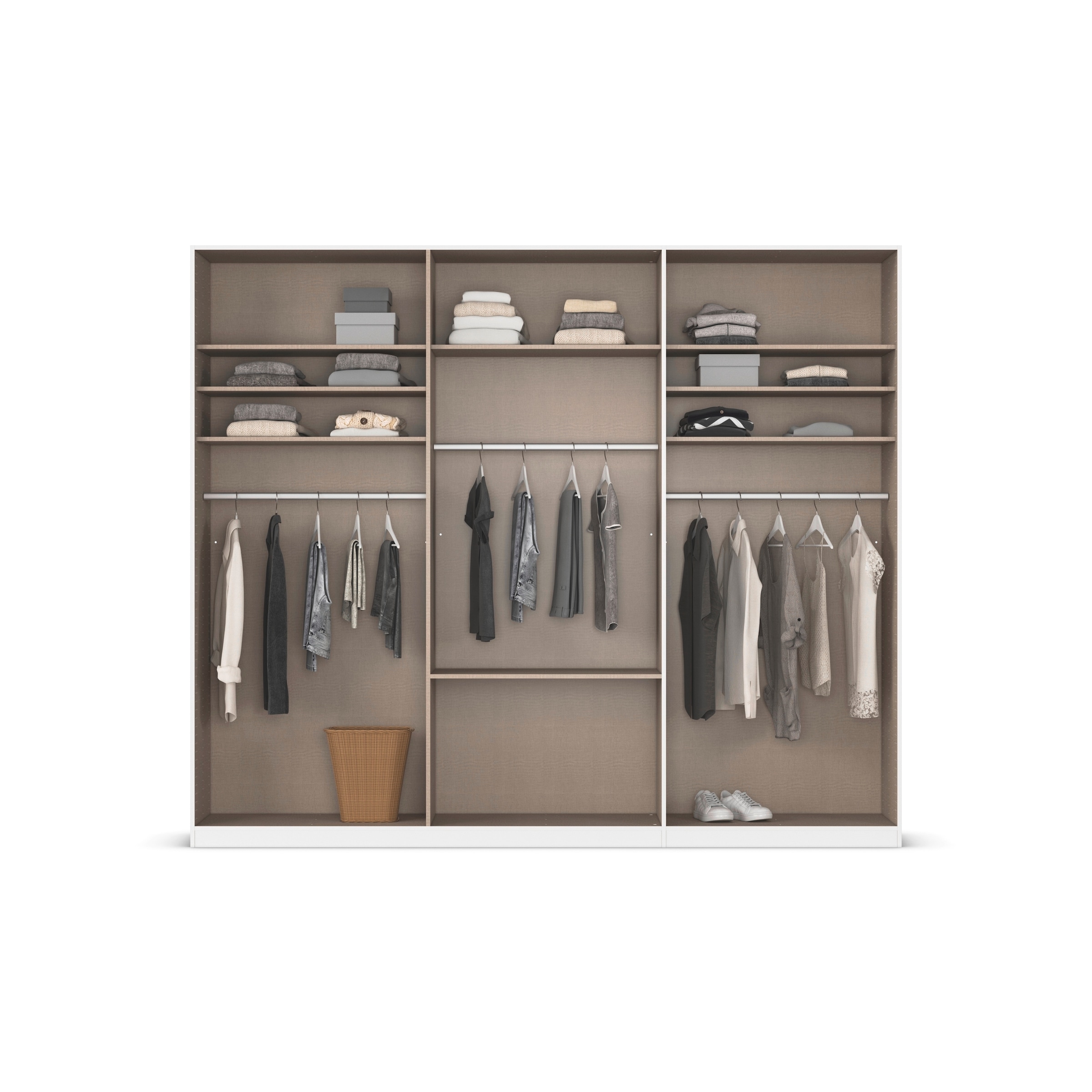 rauch Drehtürenschrank »Kleiderschrank Schrank Garderobe AGORDO mit Dekor- oder Hochglanzfront«, (in zwei Griff-Farben mit Dekor- oder Hochglanzfront), mit Außenschubkästen, in 6 Breiten und 2 Höhen MADE IN GERMANY