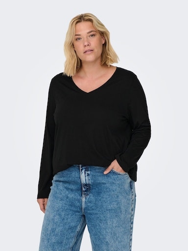 ONLY bei LIFE CARMAKOMA »CARBONNIE ♕ L/S JRS« A-SHAPE TOP V-Shirt