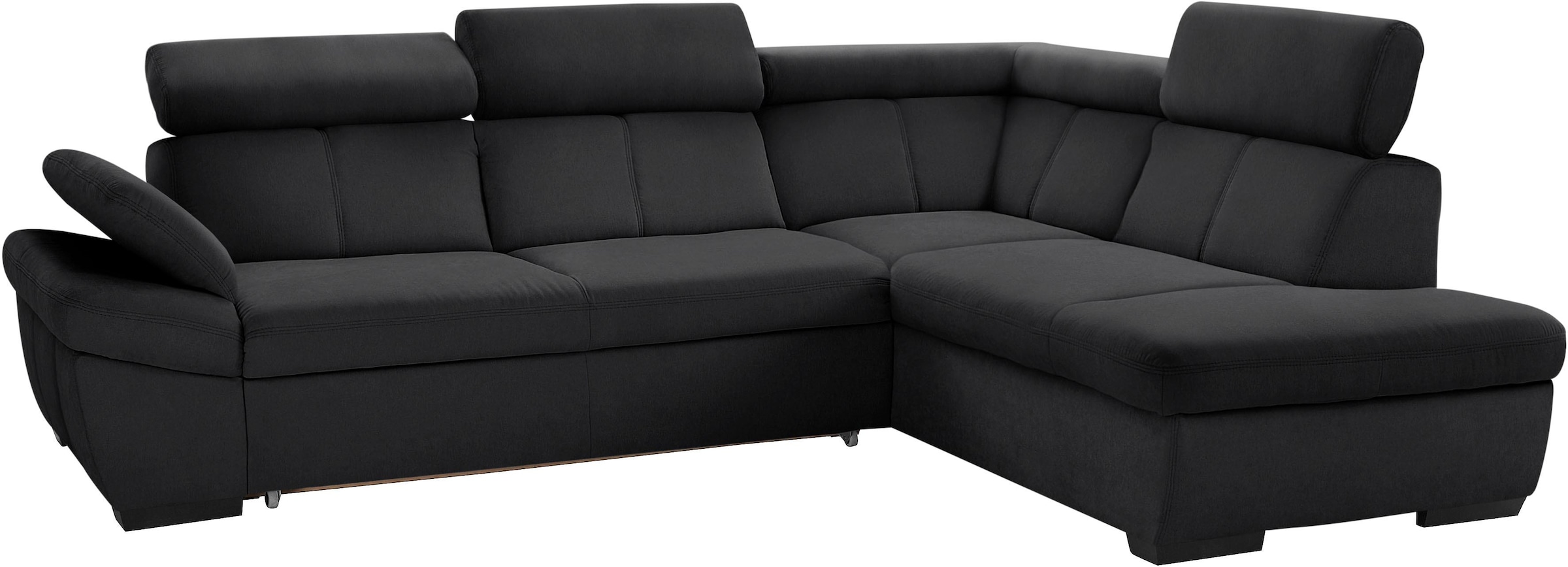 exxpo - sofa fashion Ecksofa »Salerno, klassisch modernes Funktionssofa, hoher Sitzkomfort, L-Form« inkl. Kopf- und Armteilverstellung, wahlweise mit Bettfunktion
