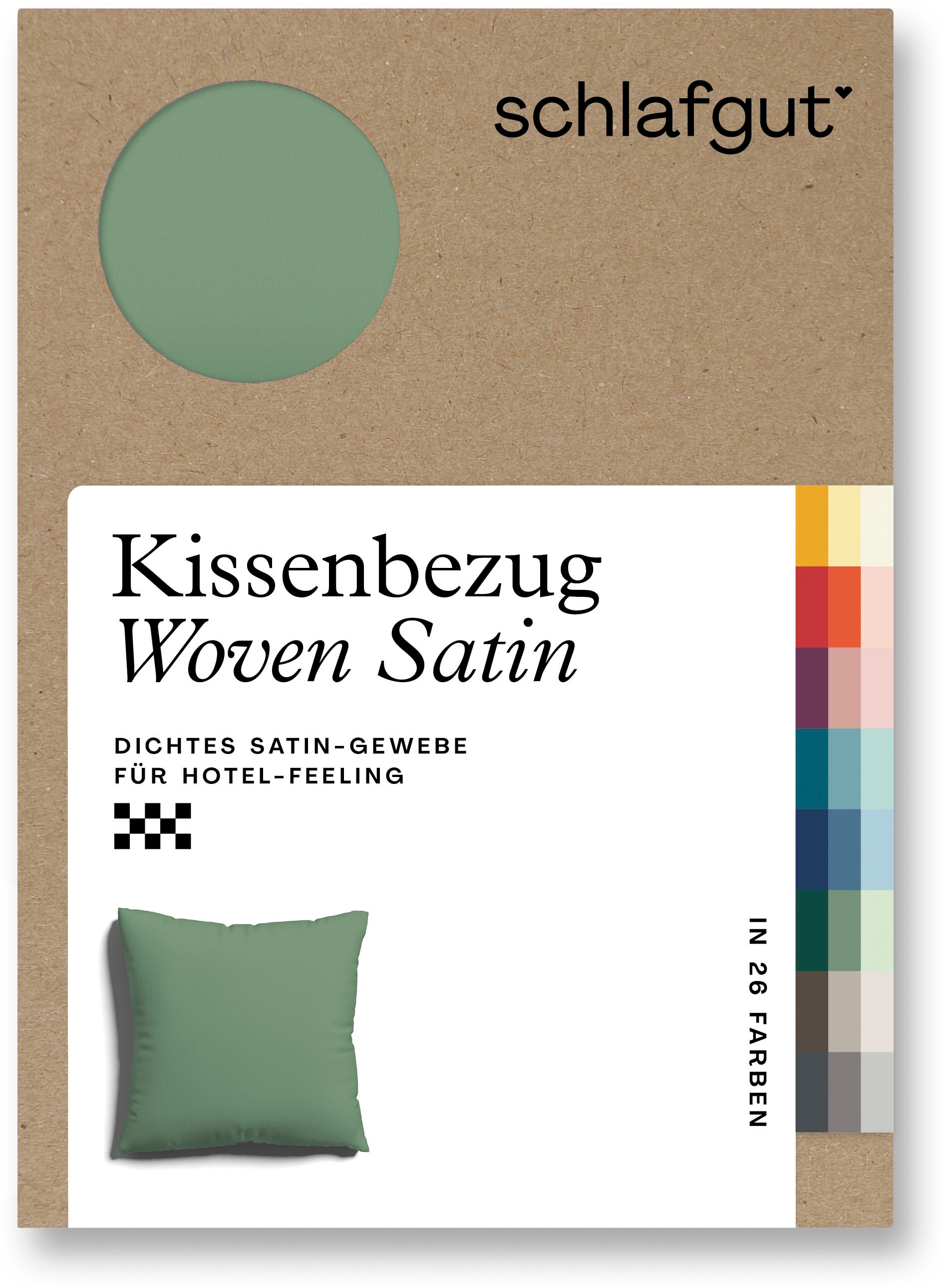 Schlafgut Kissenbezug »Woven Satin aus Mako-Baumwolle, langlebig, pflegeleicht, dicht gewebt«, (1 St.), Kissenhülle mit Reißverschluss, passender Bettbezug erhältlich