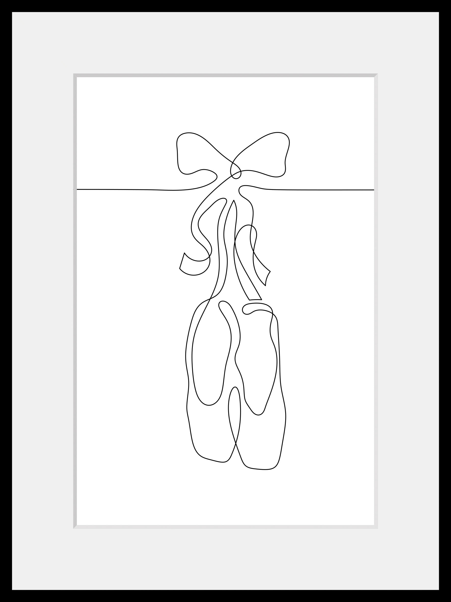 queence Bild »Prima Ballerina«, Sport-Kunst-Schwarz-Weiß-Schuhe-Schuh, (1 St.), HD Premium Poster-Druck inkl. Holzrahmen