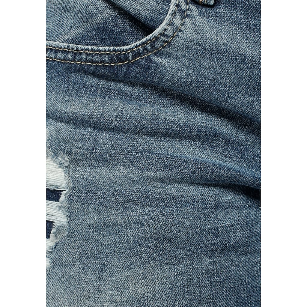 Herrlicher 7/8-Jeans »TOUCH CROPPED«, mit Cut Off Säumen und Destroyed Effekten