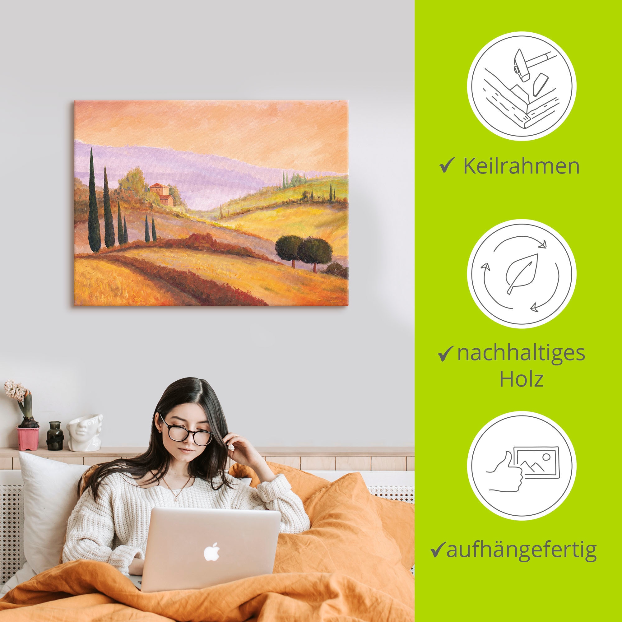 Artland Leinwandbild »Morgendämmerung« Europa 1 Stk. tlg. auf Holzrahmen gespannt