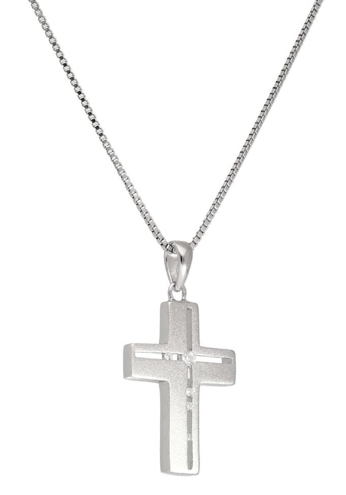 Firetti Kette mit Anhänger »Kreuz, mit Zirkonia satiniert«, bequem Glaube, religiös, bestellen