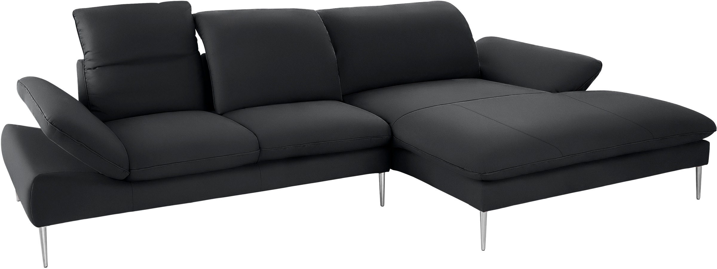 W.SCHILLIG Ecksofa »enjoy&MORE, Designsofa, bequem, zeitlos und elegant, L-Form«, mit Sitztiefenverstellung, Füße Chrom glänzend, Breite 340 cm