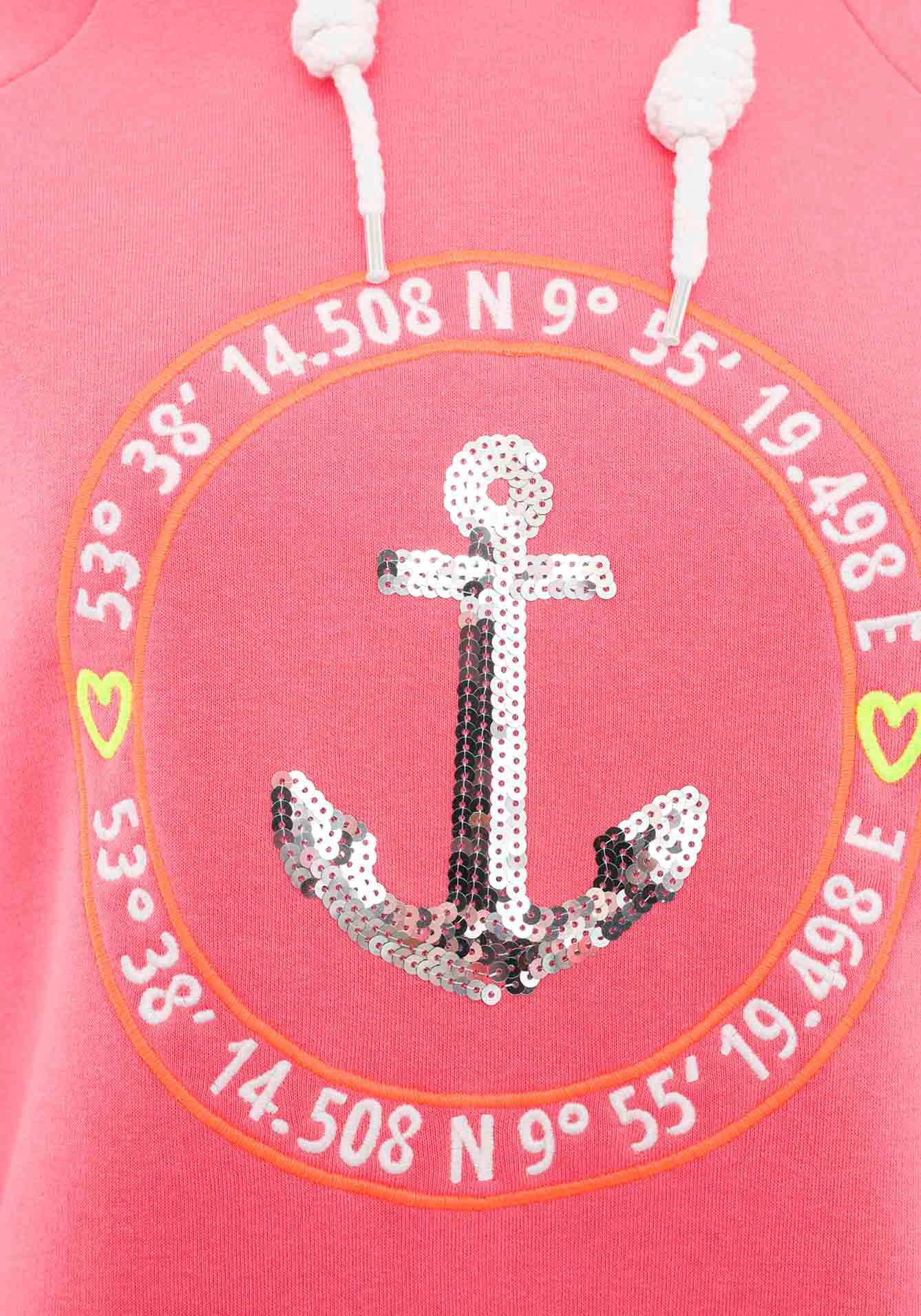 Zwillingsherz Hoodie »"Strandglück Paillette"«, mit Anker-Motiv und "Moin"- Schriftzug