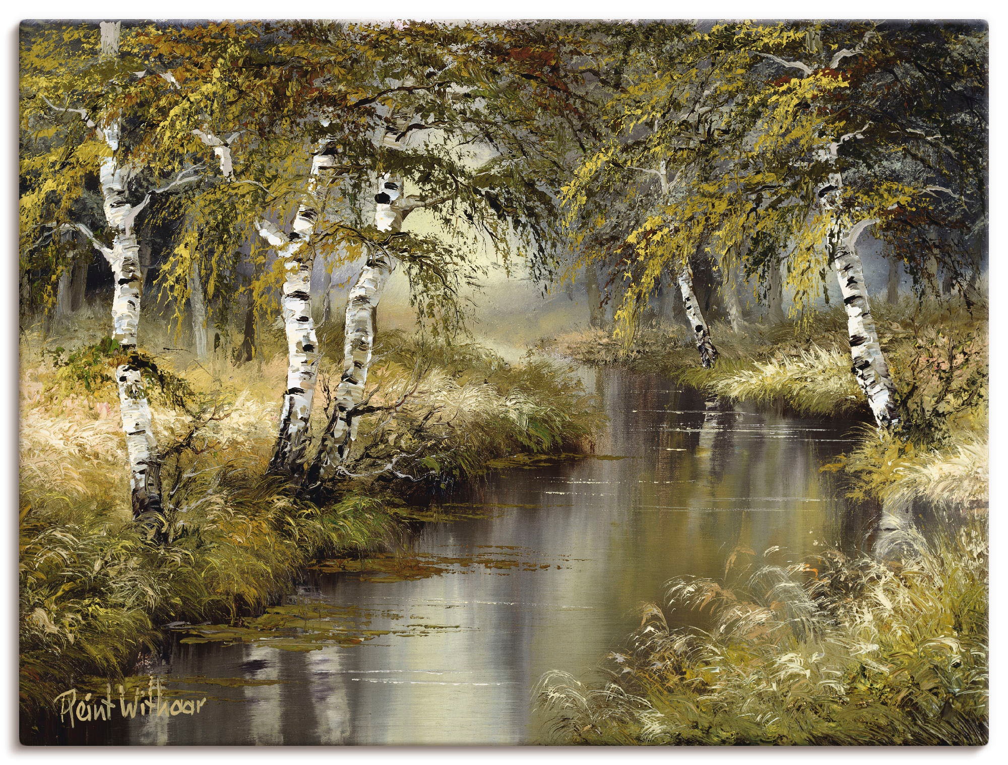 Wandbild »Kanal tief im Wald«, Wald, (1 St.), als Leinwandbild, Poster, Wandaufkleber...