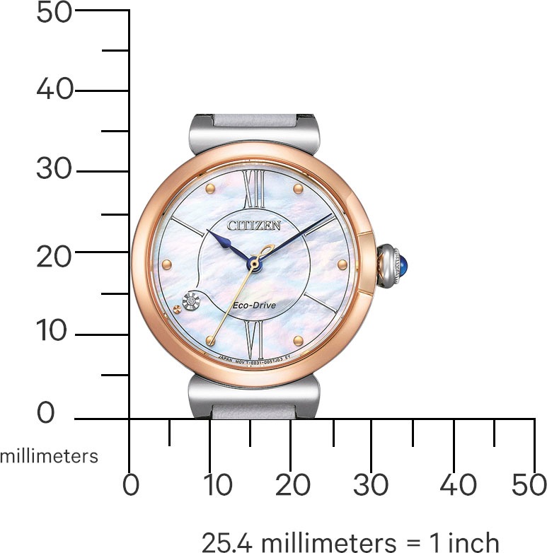 Citizen Solaruhr, Armbanduhr, Damenuhr, Lederarmband, Saphirglas