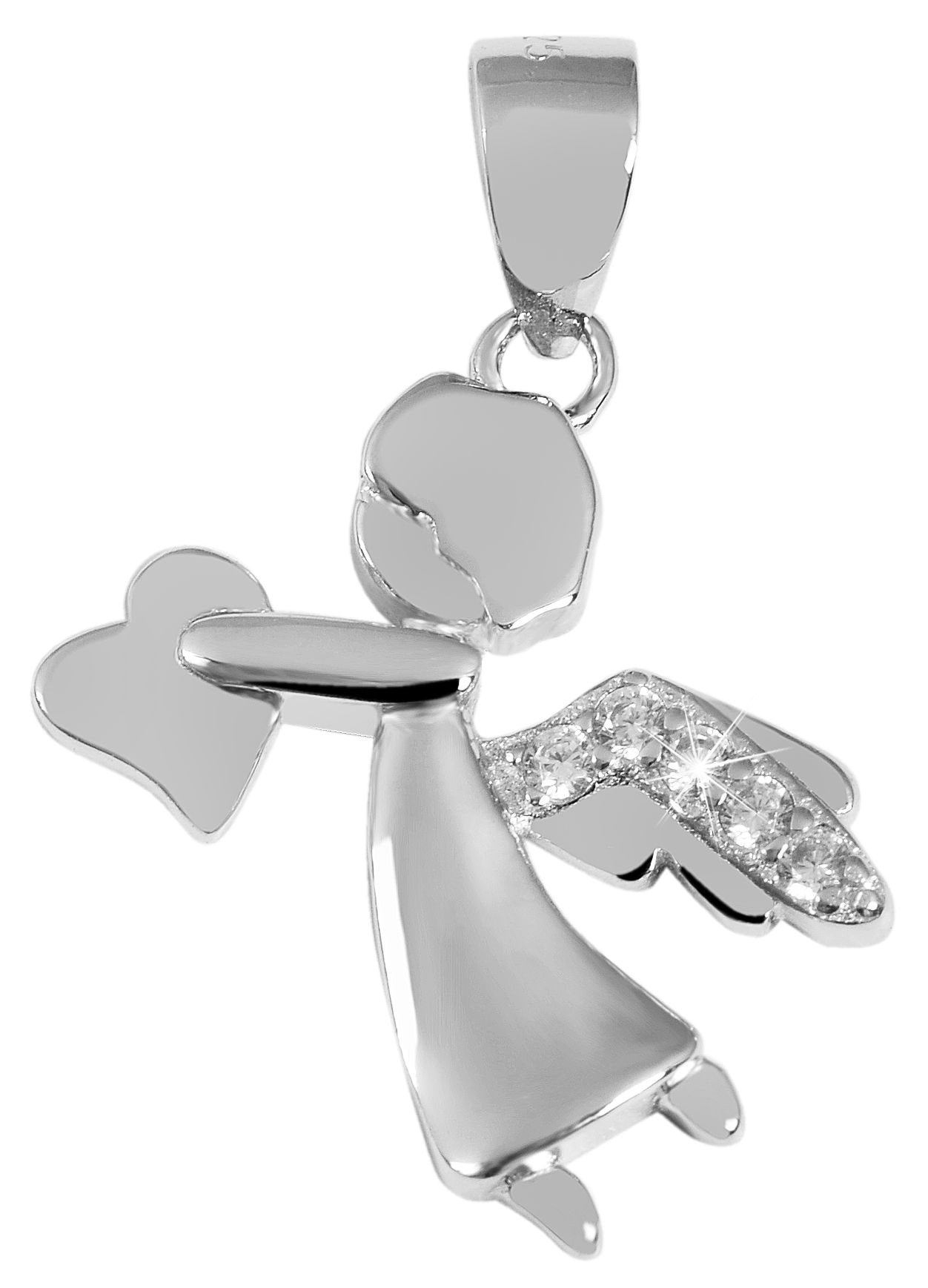 Adelia´s Herzanhänger »Damen Anhänger ¿ Herzanhänger aus 925 Silber mit Zirkonia«