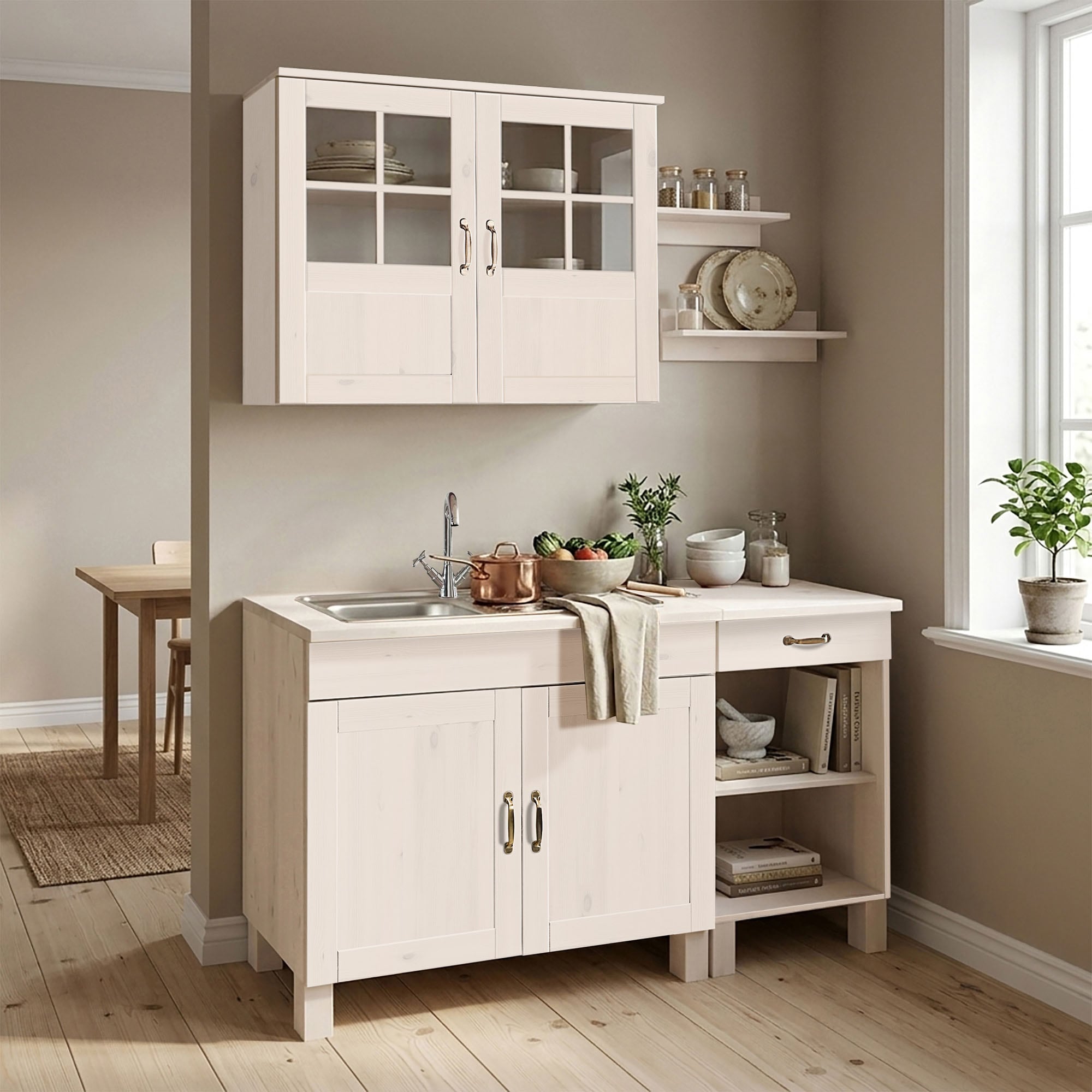 Home affaire Pantryküche »Alby« Breite 150 cm, in 2 Tiefen, ohne E-Geräte