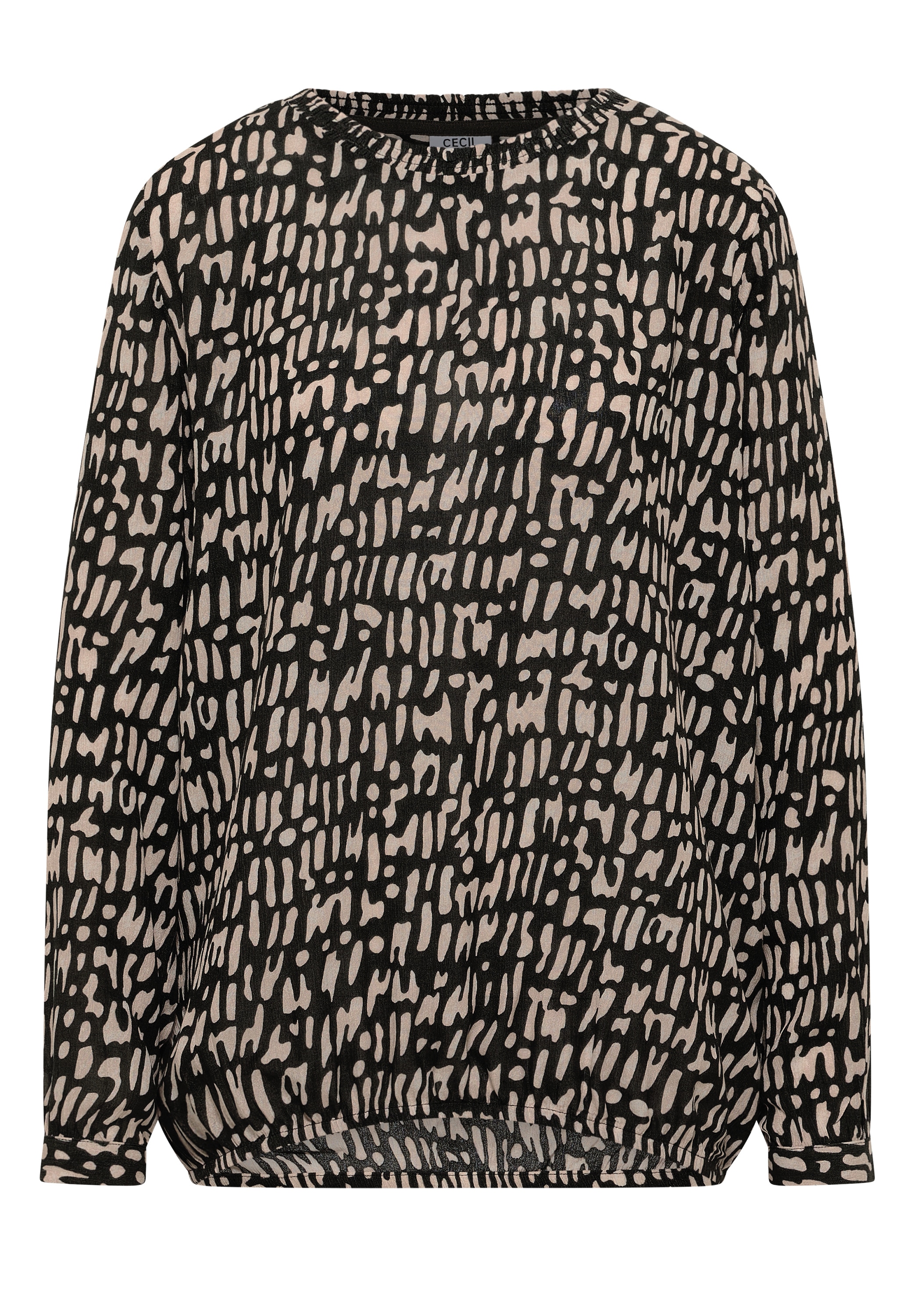 Cecil Langarmbluse mit Smock-Ausschnitt und grafischem Muster