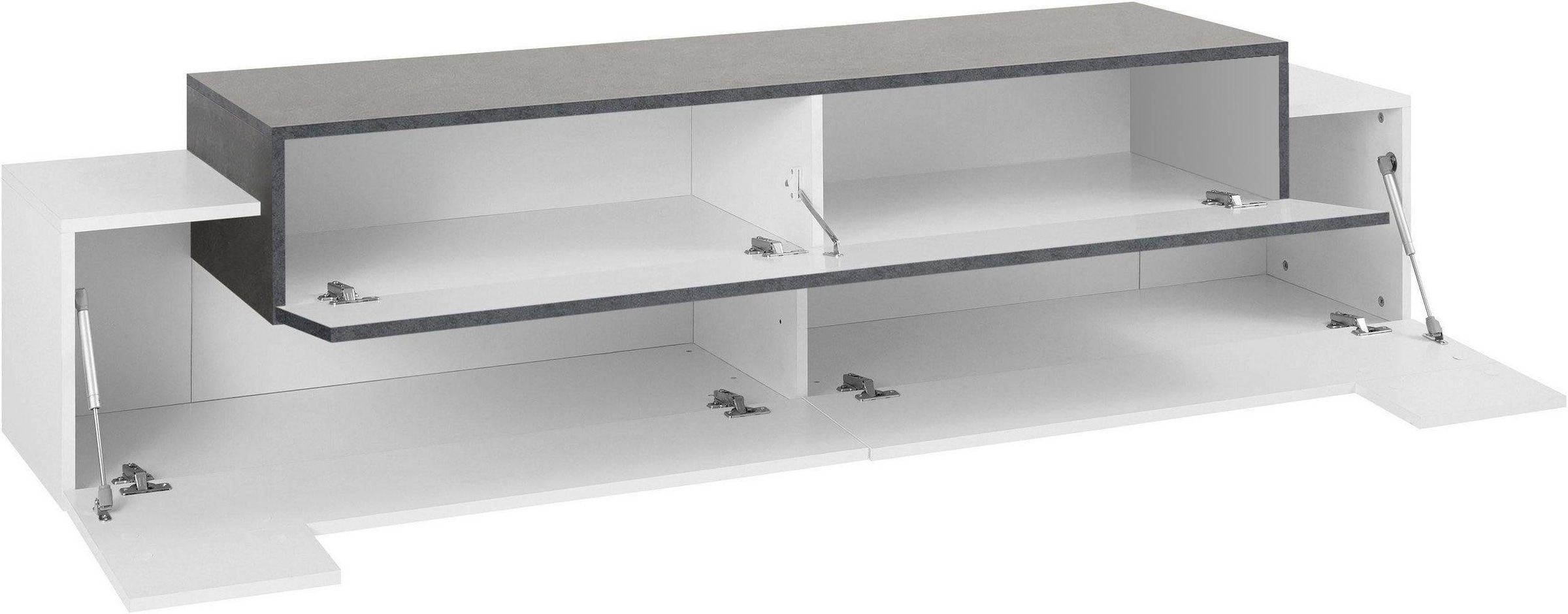 INOSIGN Lowboard »Coro,Lowboard,TV-Kommode,TV-Möbel,TV-Bank«, mit 3 Klappen davon 2 mit Push-to-Open Funktion Breite 200 cm