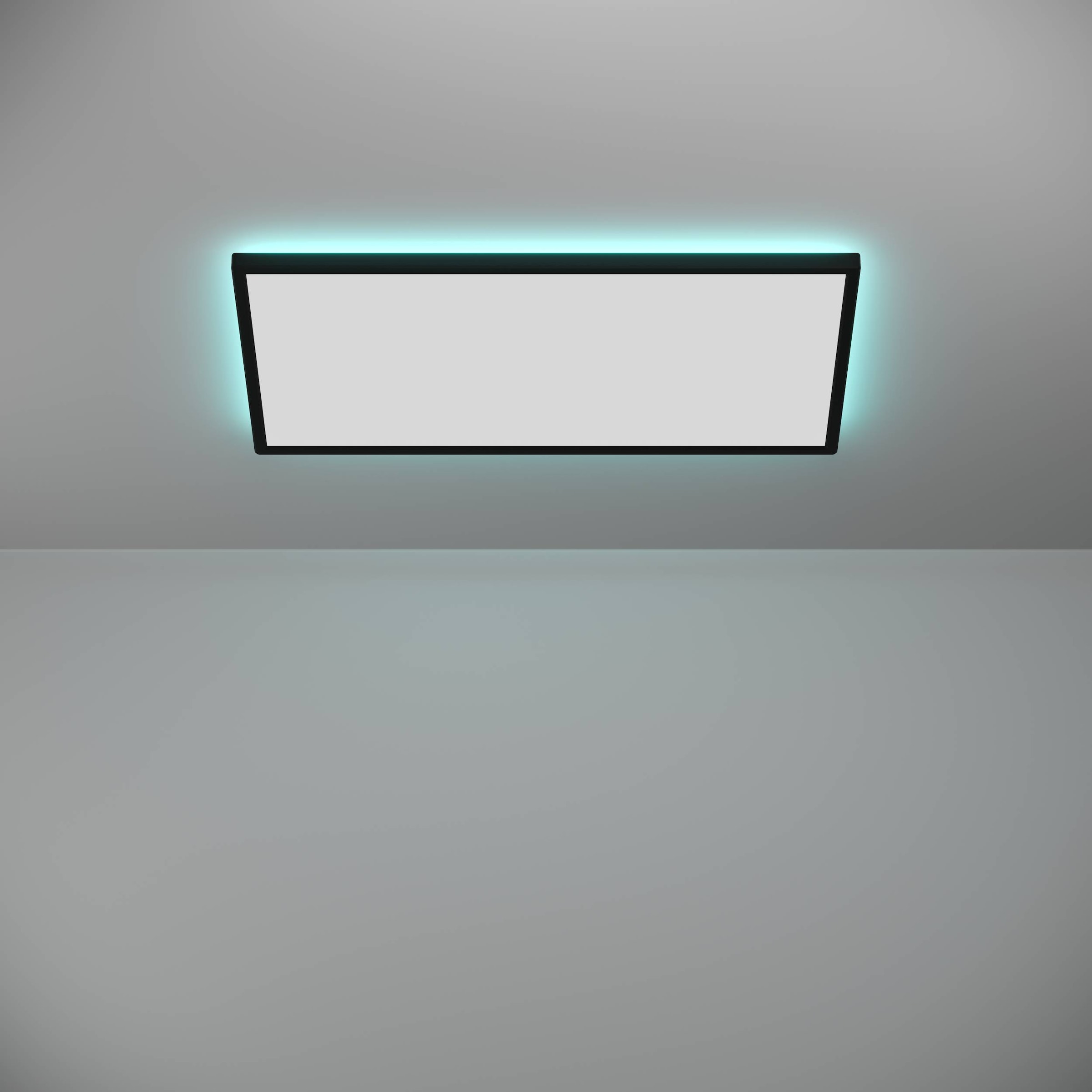 EGLO Deckenleuchte »Rovito-Z Deckenlampe, ZigBee 3.0, Kunststoff, Badezimmerlampe, IP44« LED-Modul 1 Stk. Kaltweiß | RGB Wand-/Deckenleuchte - L57 x B30 x H3 cm - schwarz - 17,2W inkl.