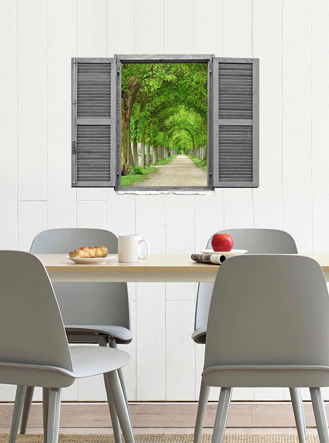 queence Wandtattoo »Allee«, (1 St.), Wandsticker, Wandbild, selbstklebend, 3D, Fenster