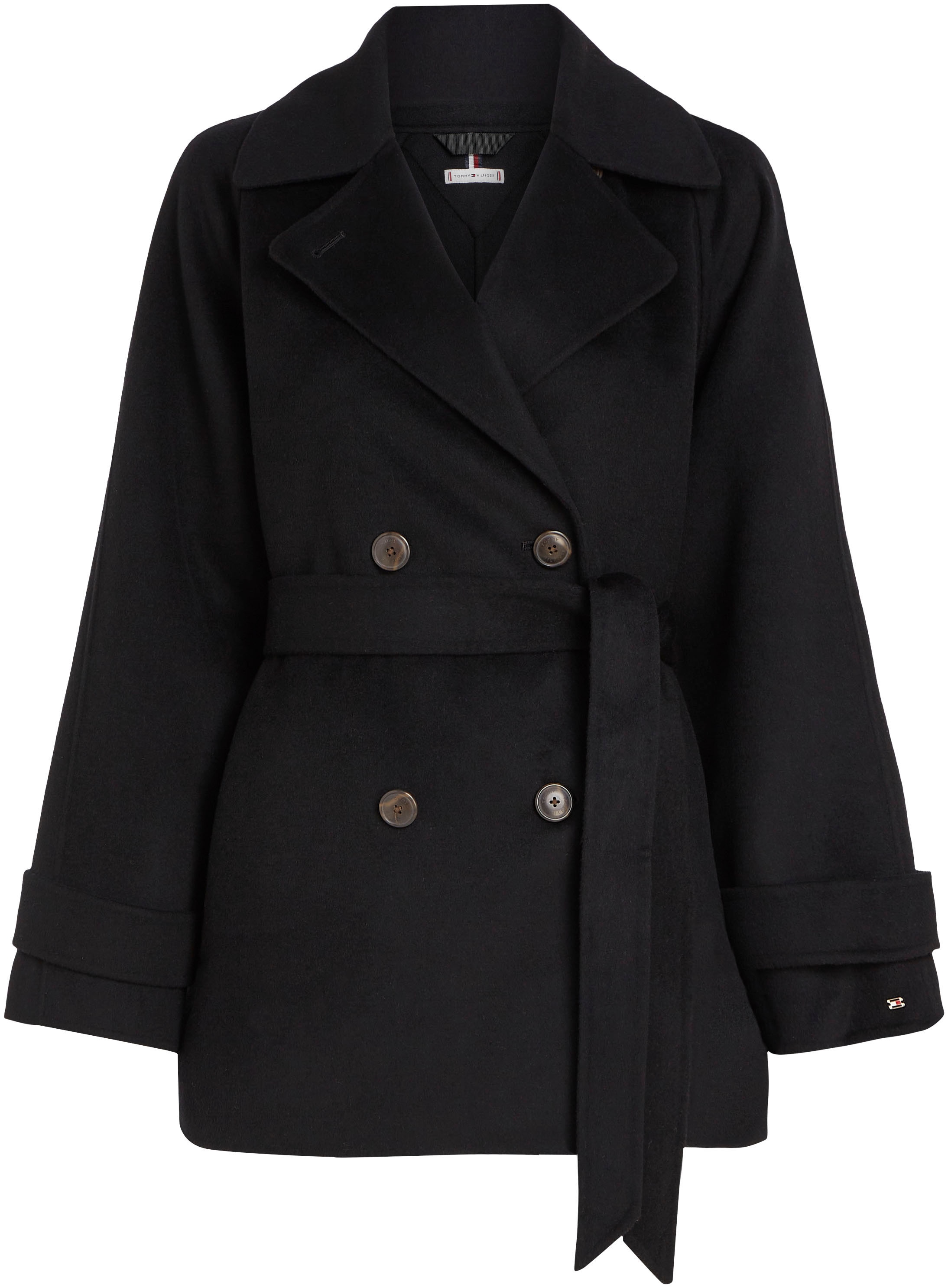 Tommy Hilfiger Kurzmantel »DF WOOL BLEND SHORT TRENCH«, mit Bindegürtel