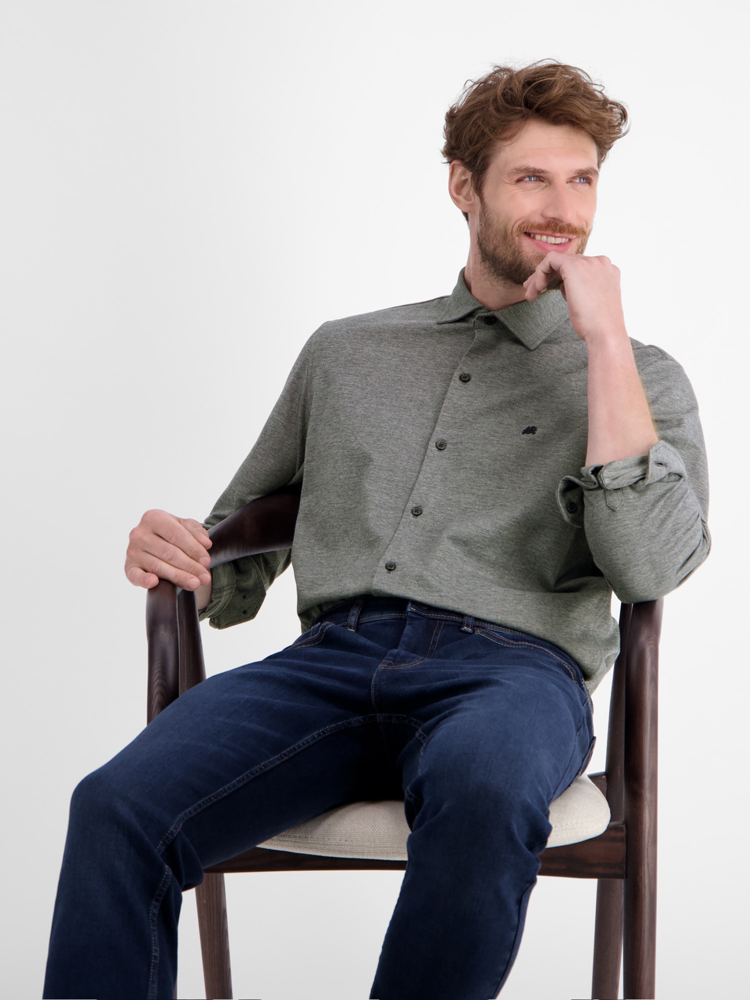 LERROS Langarmhemd »LERROS Herren Jerseyhemd, Stil trifft auf Komfort«