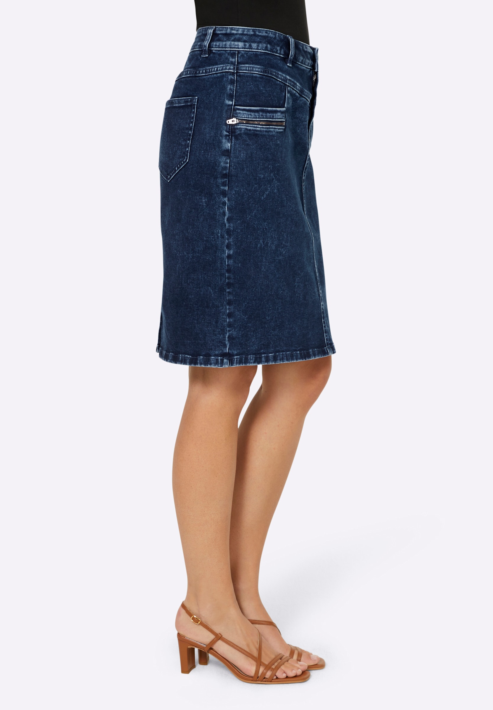 heine Jeansrock »Jeans-Rock Jeansrock mit verdecktem Reißverschluss«