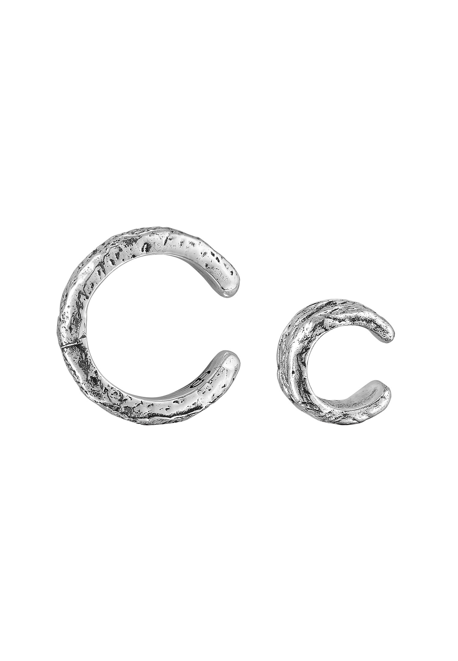 HAZE & GLORY Ohrklemme »Ohrringe Earcuff Strukturiert 2er Set 925 Silber«