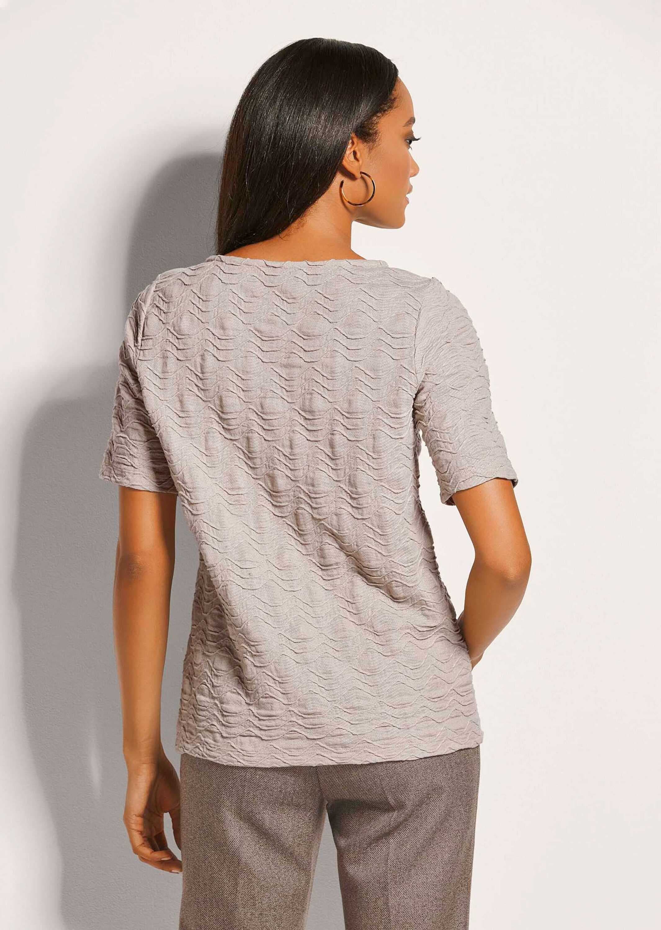 MADELEINE Kurzarmshirt »Strukturshirt Viskoseshirt mit Rundhalsausschnitt«