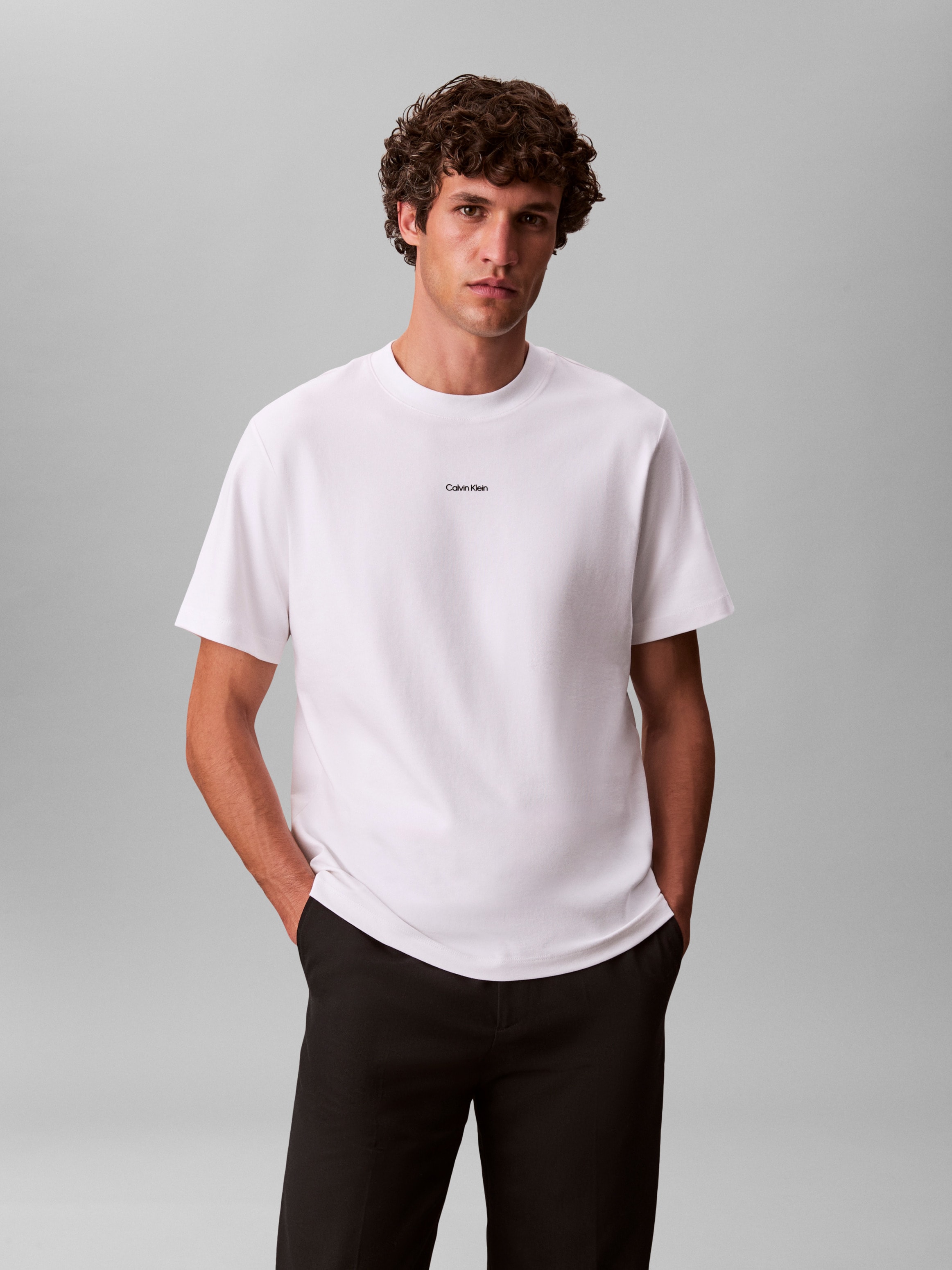 Calvin Klein T-Shirt »SS STRETCH PIQUE NANO EASY TEE« Mit Rundhalsausschnitt