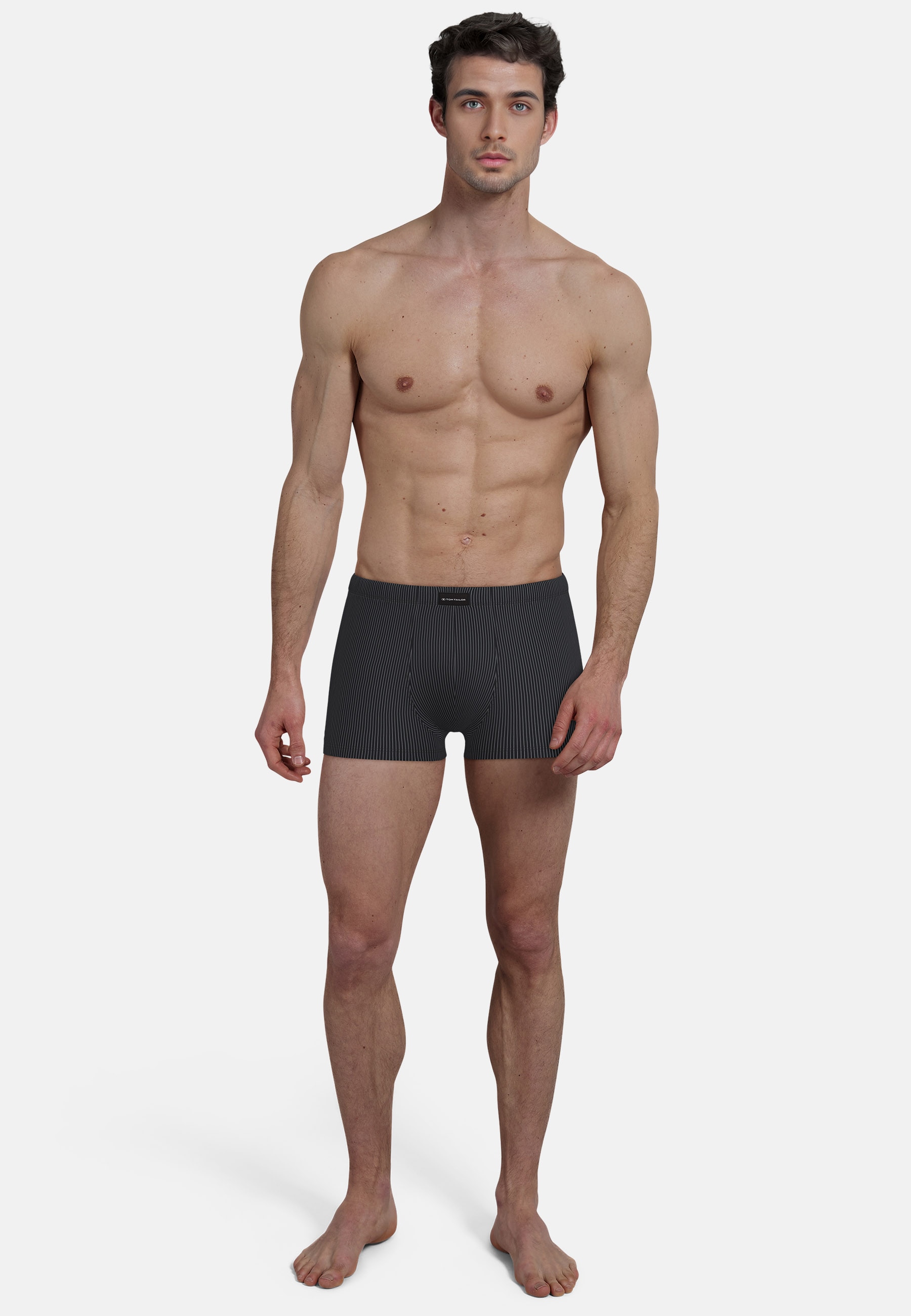 TOM TAILOR Boxershorts »Alaska« Packung,  bequem, weich, eng, Streifendesign, Logo, breiter Bund