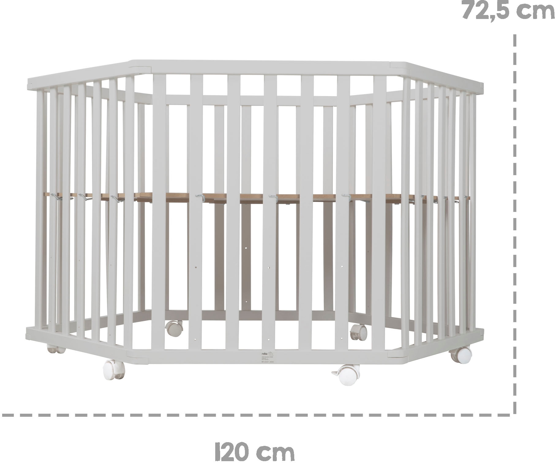 roba® Laufgitter »Sternenzauber, taupe, 6-eckig«, bis 15 kg, mit Stoffeinlage