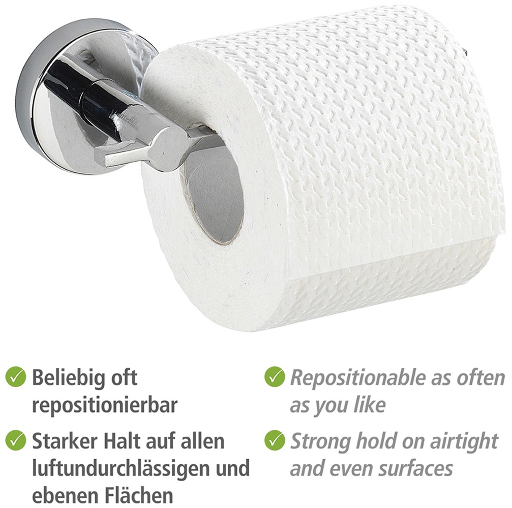 WENKO Toilettenpapierhalter »Vacuum-Loc® Modell Capri«, aus Zinkdruckguss, Befestigen ohne Bohren