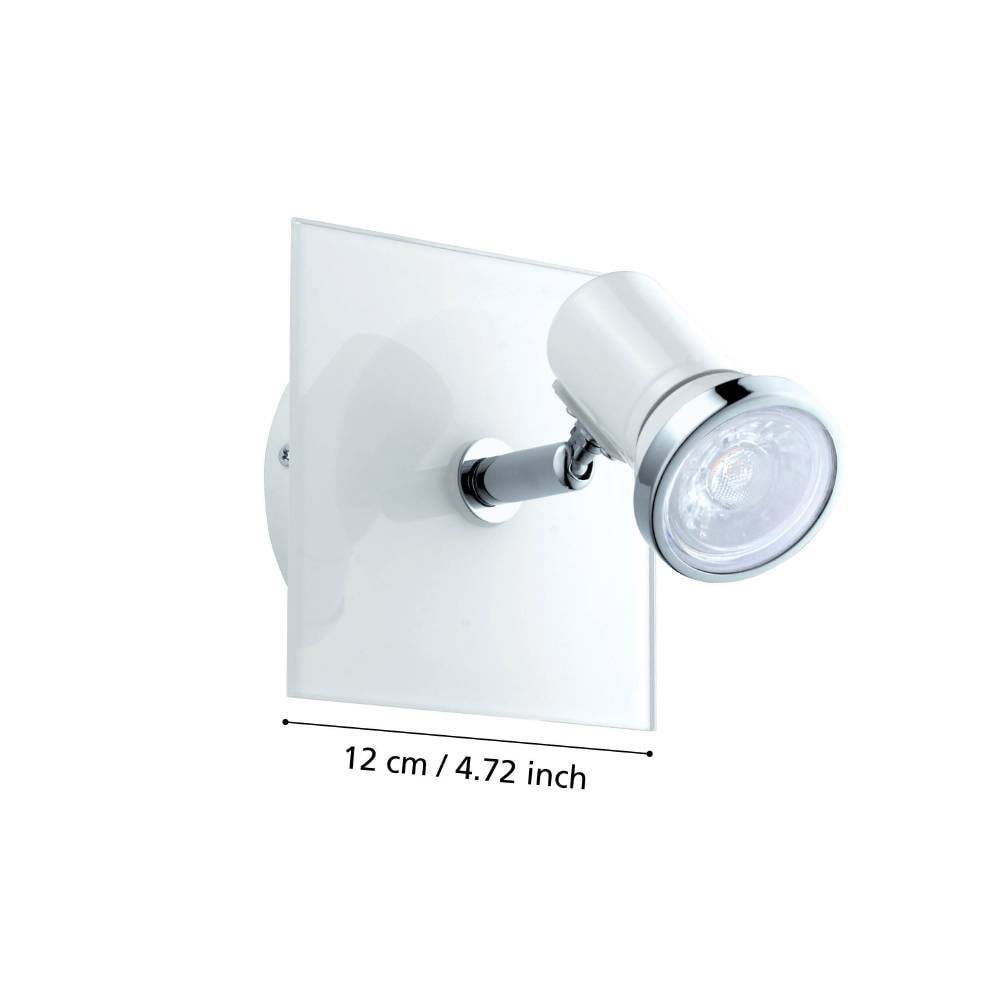 EGLO Wandstrahler »TAMARA Wandlampe, Badezimmerlampe, Spot, weiß, Chrom, GU10, IP44«, 1 flammig, Leuchtmittel GU10 | Leuchtmittel wechselbar, Feuchtraumleuchte, schwenkbarer Spot, Deckenlampe, 1flammig, 12x12cm