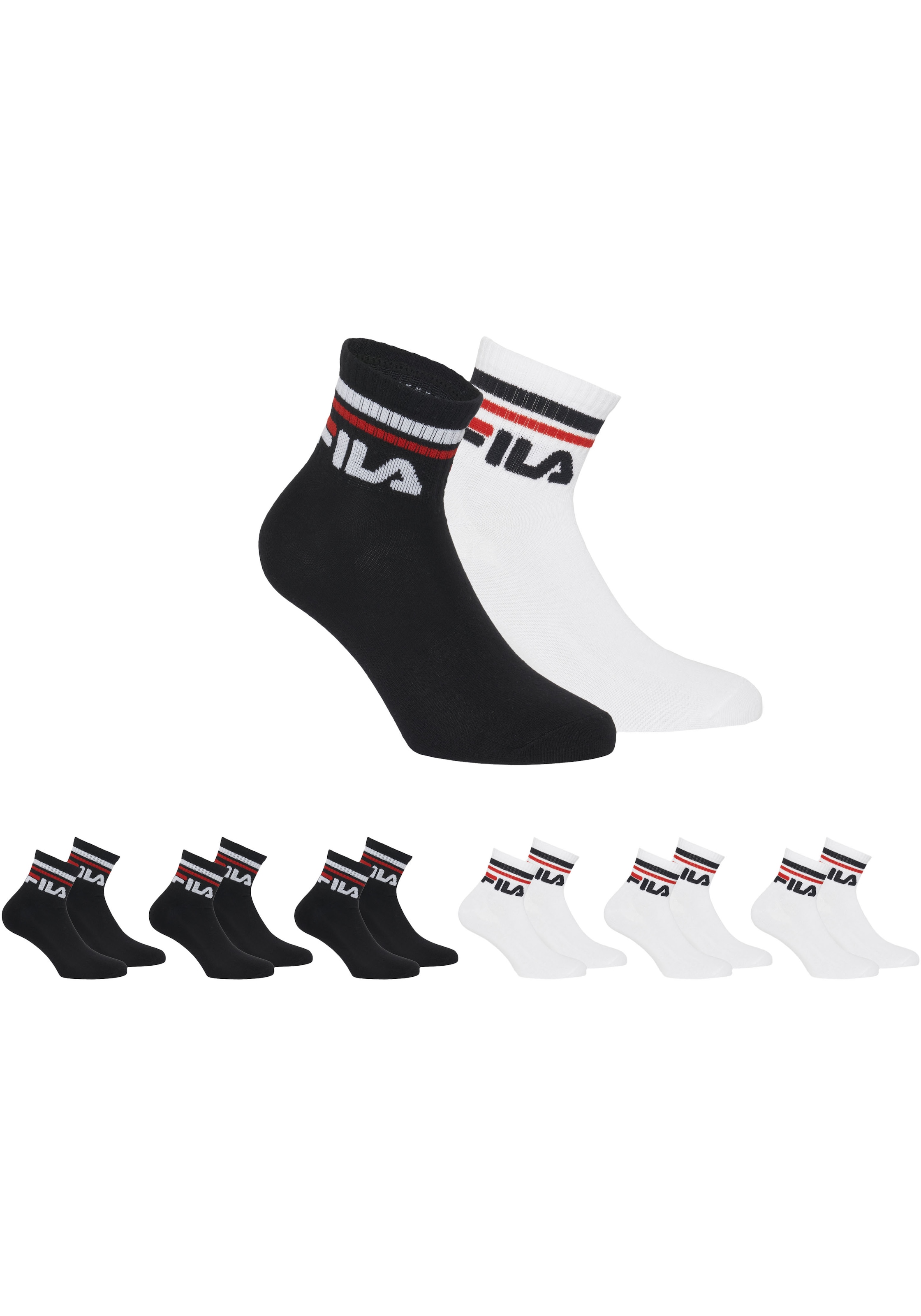 Fila Sportsocken, (6er Pack), mit Logo-Schriftzug