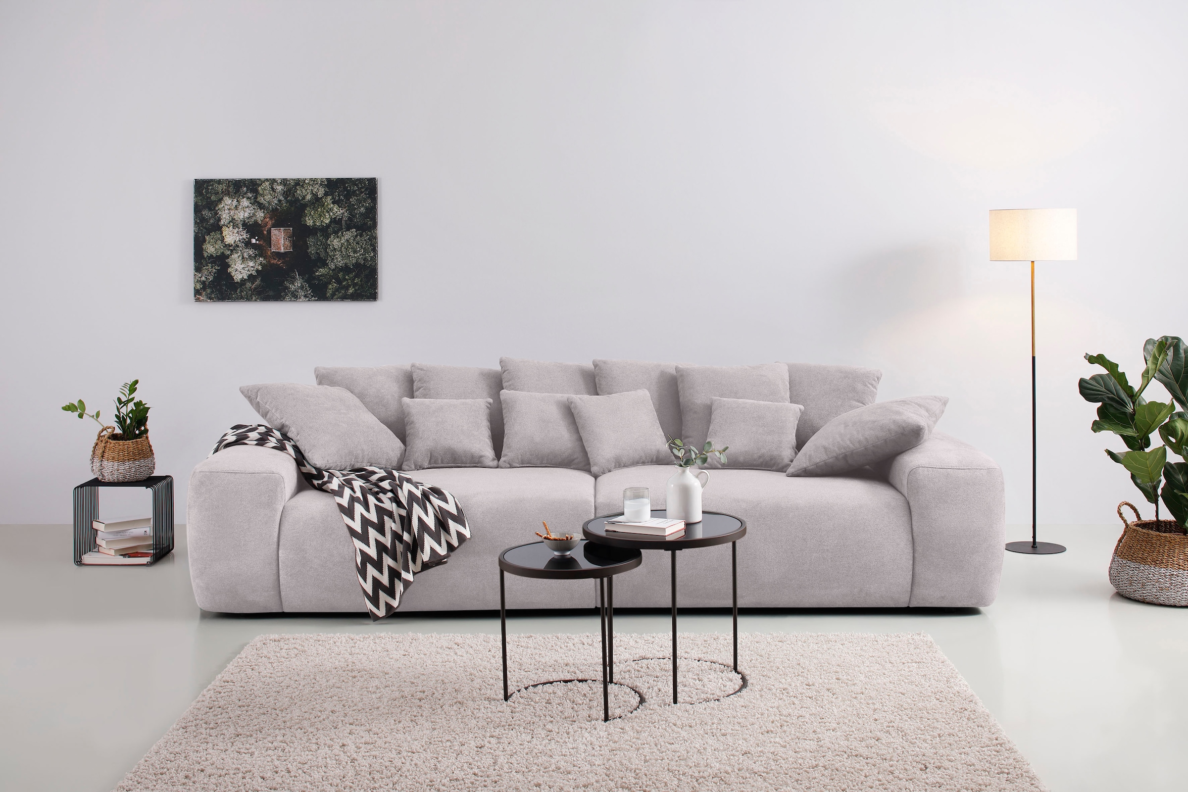 Home affaire Big-Sofa »Glamour«, Boxspringfederung, Breite 302 cm, Lounge  Sofa mit vielen losen Kissen auf Raten kaufen