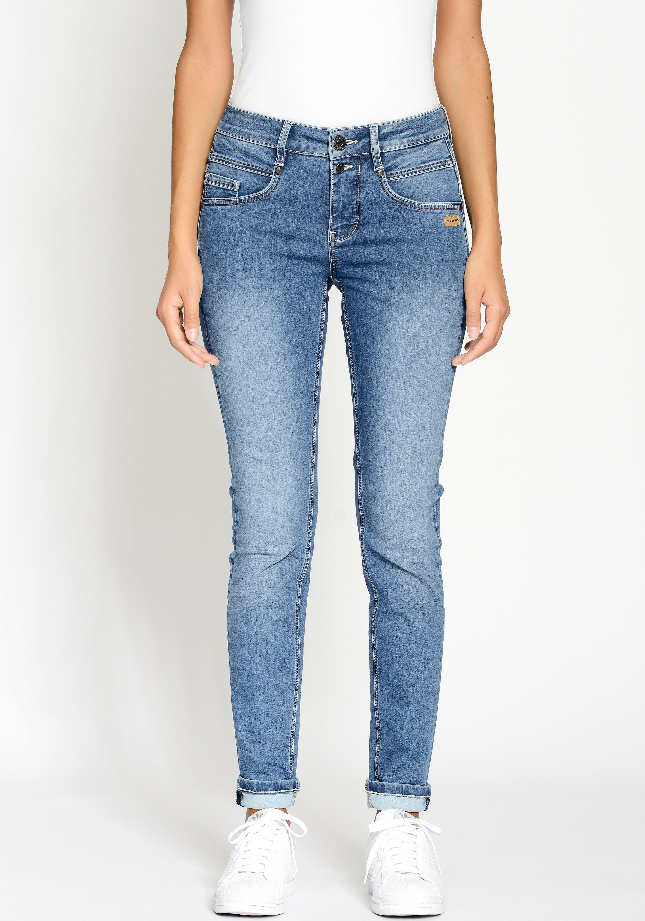 GANG Skinny-fit-Jeans »94MORA«, mit 3-Knopf-Verschluss und Passe vorne