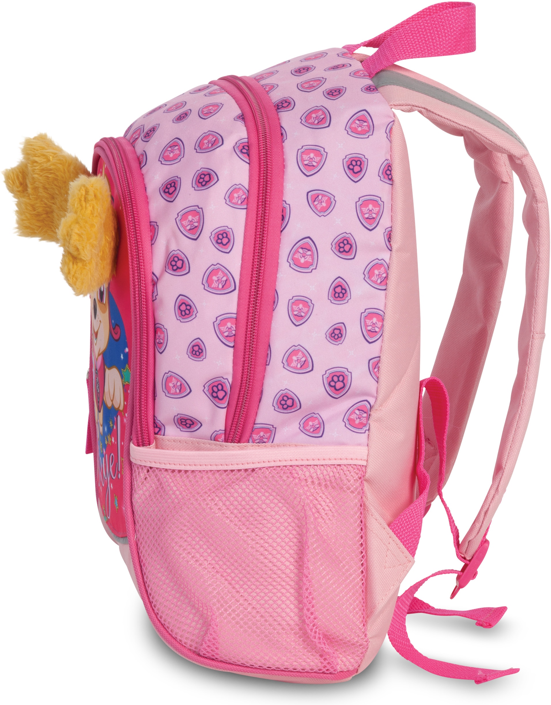 fabrizio® Kinderrucksack »Viacom Schultergurten-Floureszierende reflektierende den Patrol Paw auf Streifen rosa« Flächen