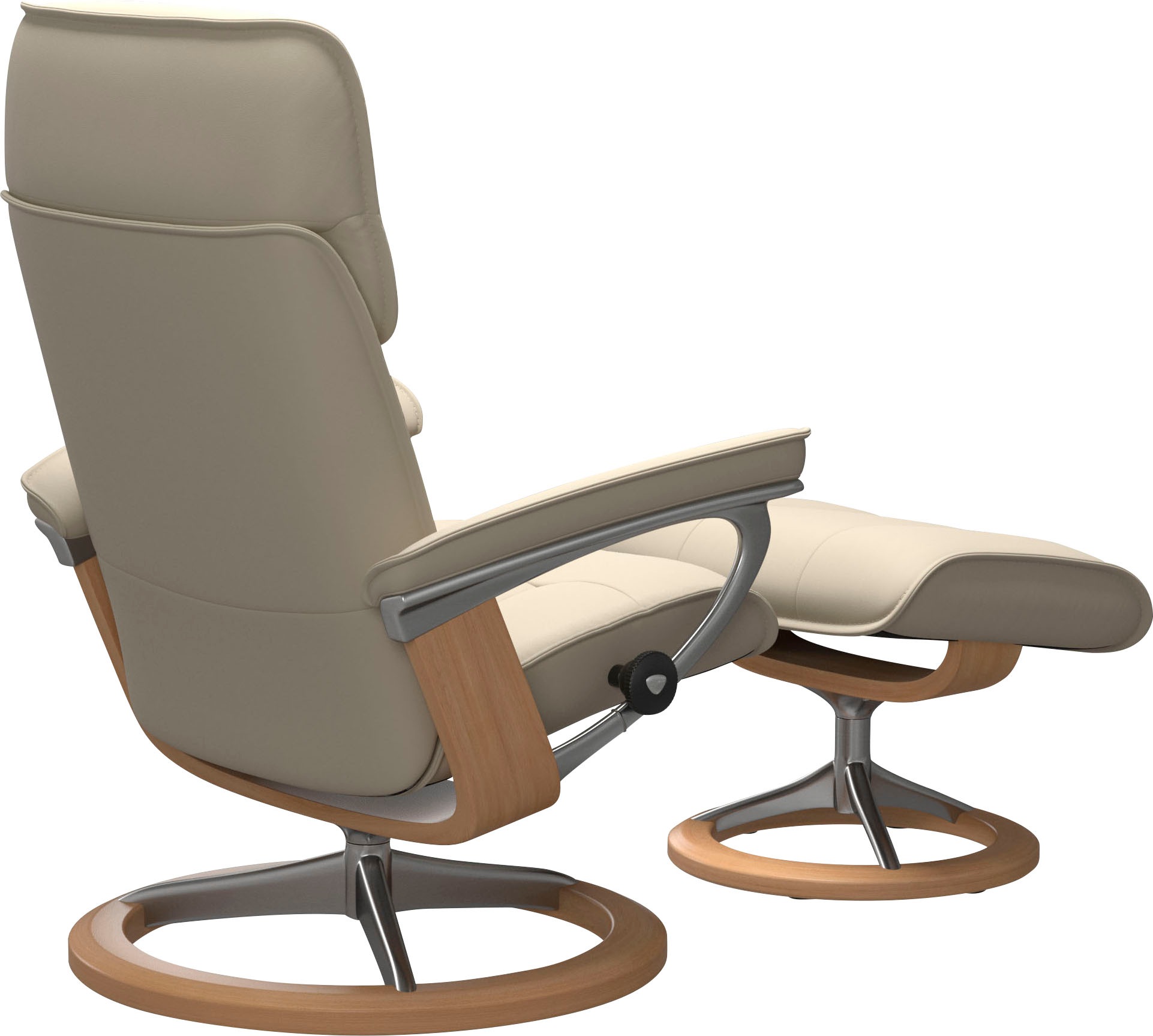 Stressless® Relaxsessel »Admiral« Set, Relaxsessel inkl. Hocker,  mit Signature Base, Größe M & L, Gestell Eiche