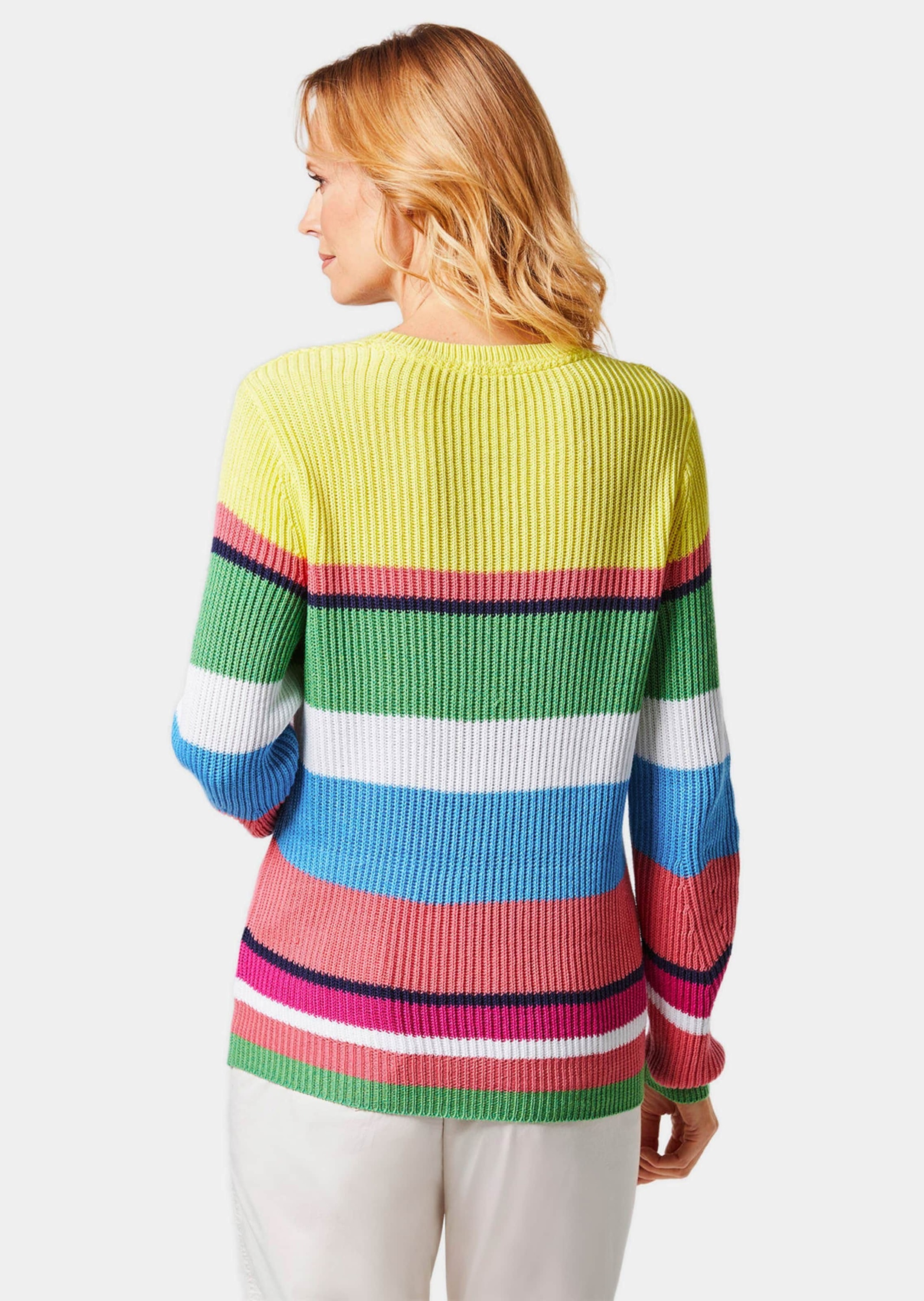 GOLDNER Rundhalspullover »Kurzgröße Pullover im Baumwoll-Mix«