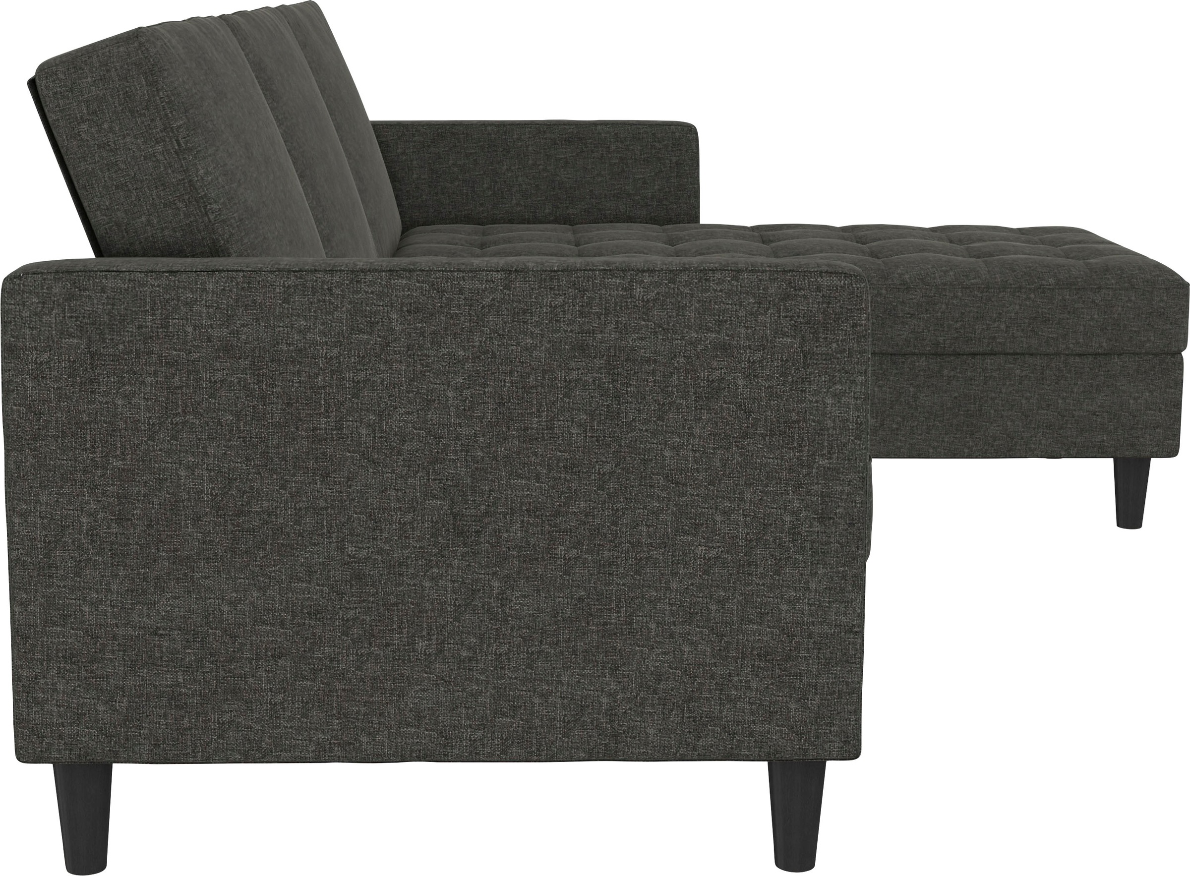 Dorel Home Ecksofa »Presley, L-Form,«, Ecksofa mit Bett-Funktion und Stauraum, verstellbare Rückenlehne