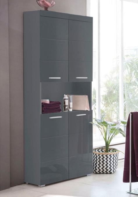 INOSIGN Hochschrank »Avena, Badezimmerschrank, Küchenschrank«, Badezimmerhochschrank mit offenem Fach, 4 Türen und 4 Einlegeböden