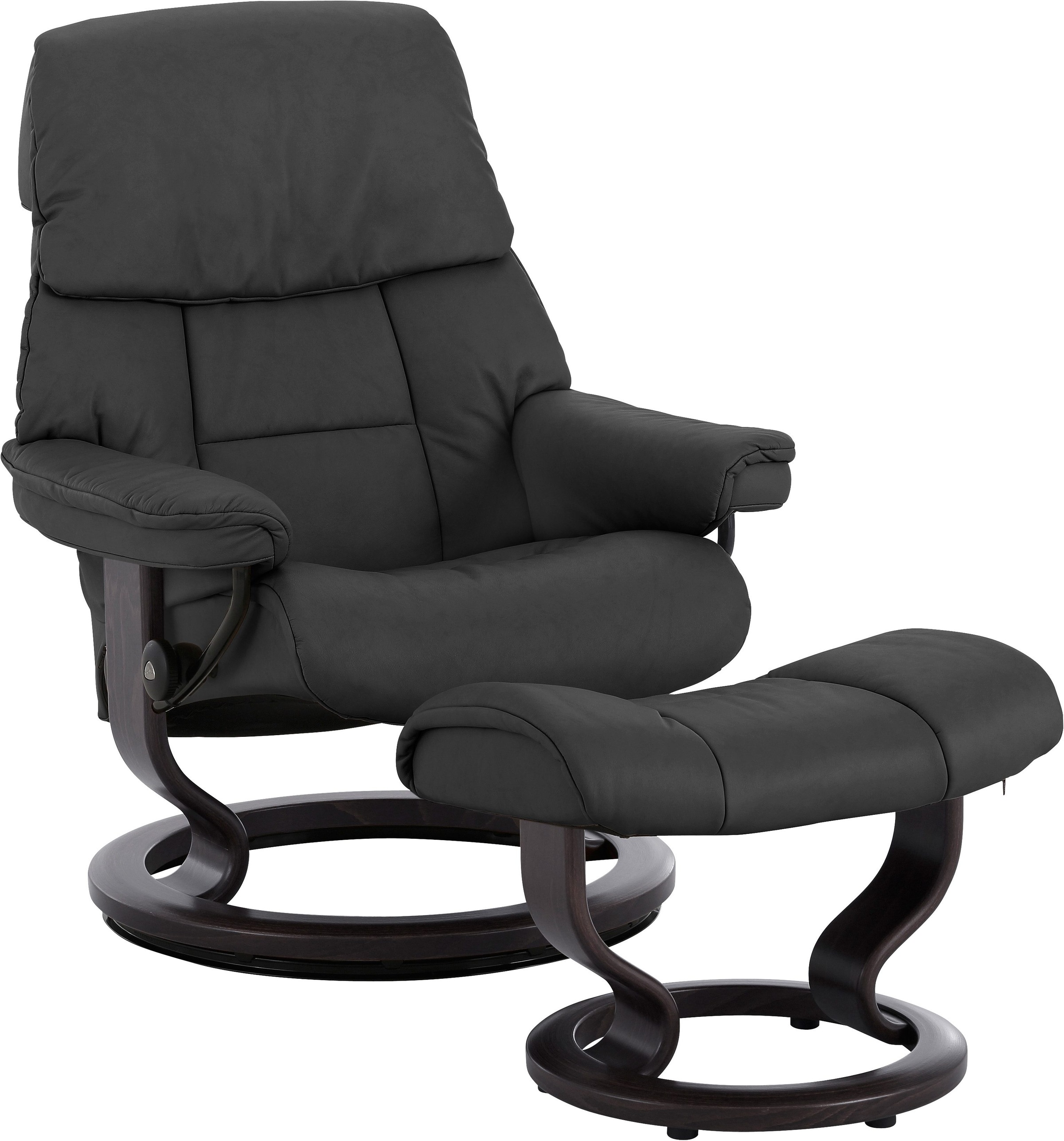 Stressless® Relaxsessel »Ruby«, (Set, Relaxsessel mit Hocker), mit Classic Base, Größe L, Gestell Eiche, Wenge, Braun & Schwarz