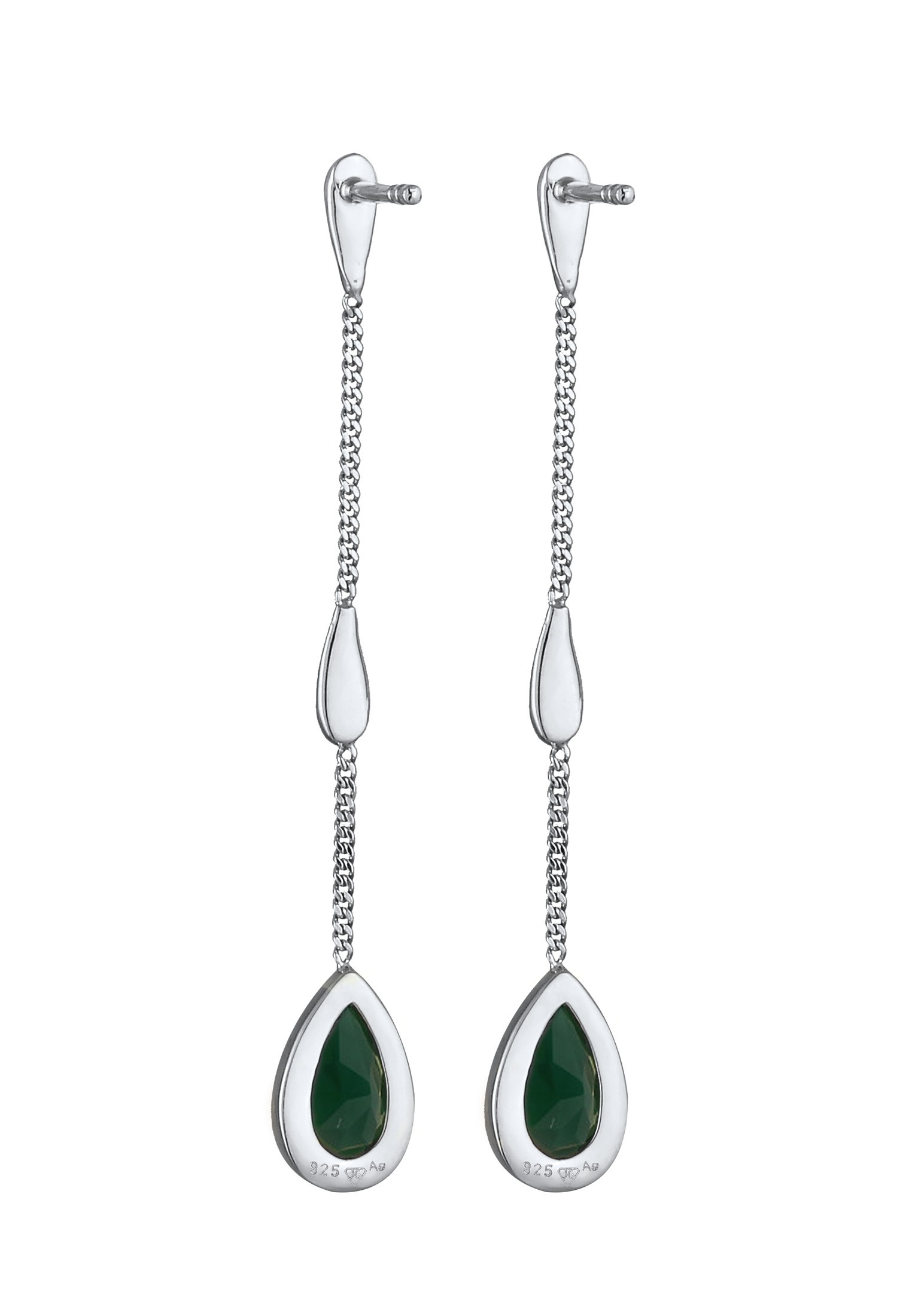 Elli Paar Ohrstecker »Ohrringe Tropfen Quarz Grün 925 Sterling Silber«