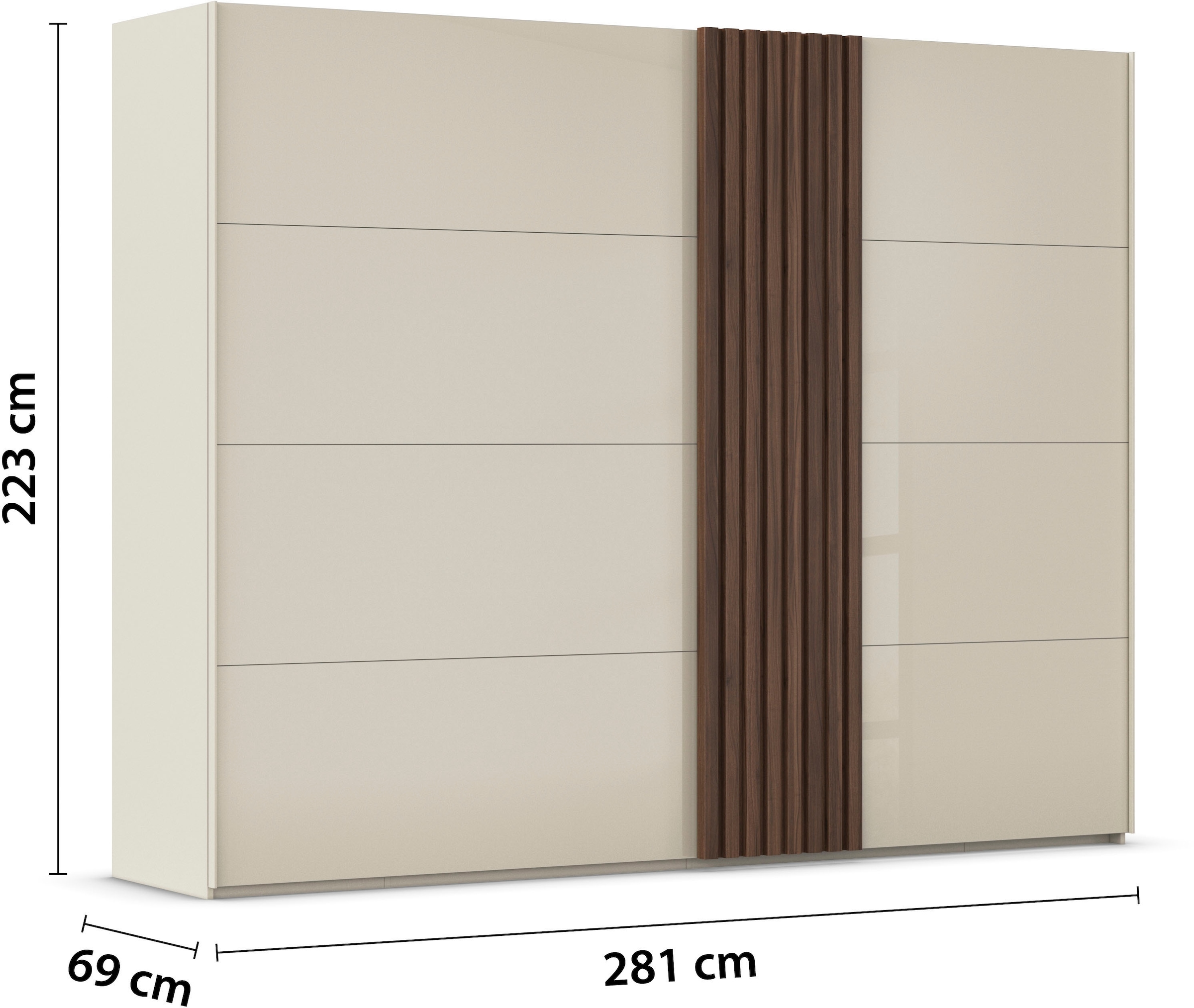 rauch Schwebetürenschrank »Kleiderschrank Schrank Garderobe Wäscheschrank TEGIO«, mit hochwertigen Holzdekoraufleistung und Glasfront MADE IN GERMANY